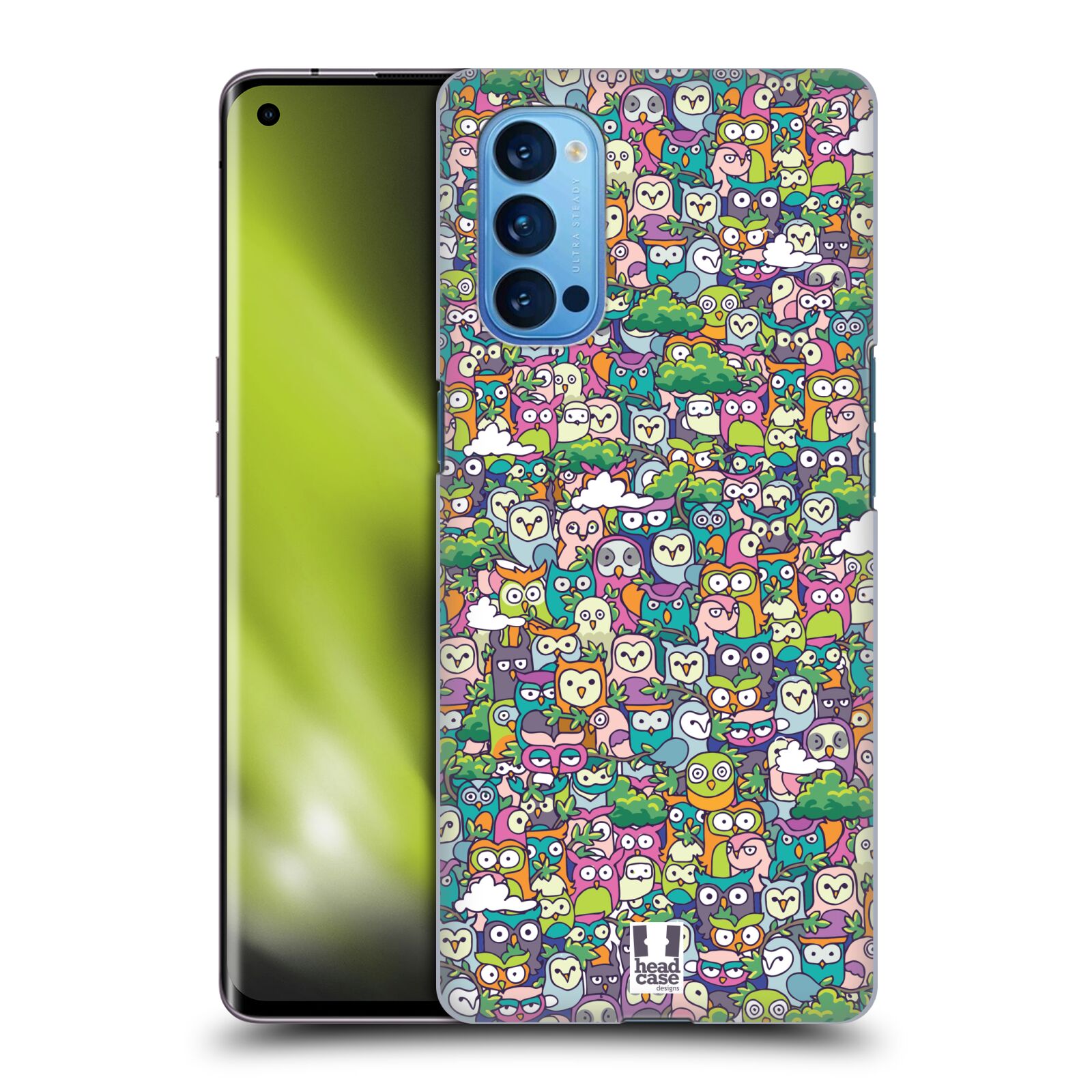 Obal na mobil Oppo Reno 4 PRO 5G - HEAD CASE - Kreslená zvířátka - Sovičky