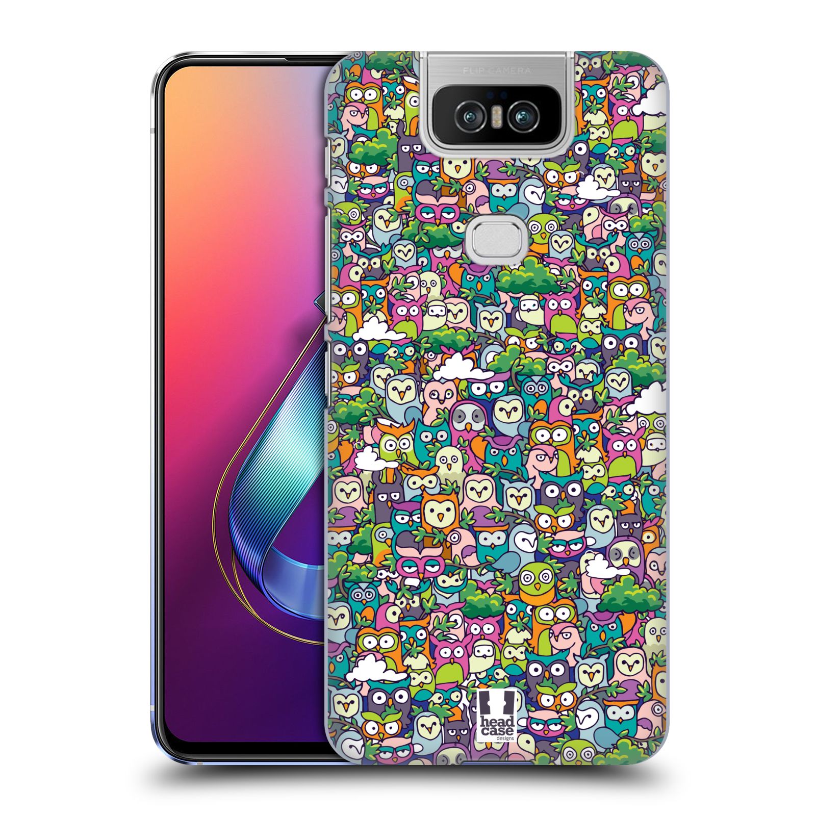 Obal na mobil Asus Zenfone 6 ZS630KL - HEAD CASE - Kreslená zvířátka - Sovičky