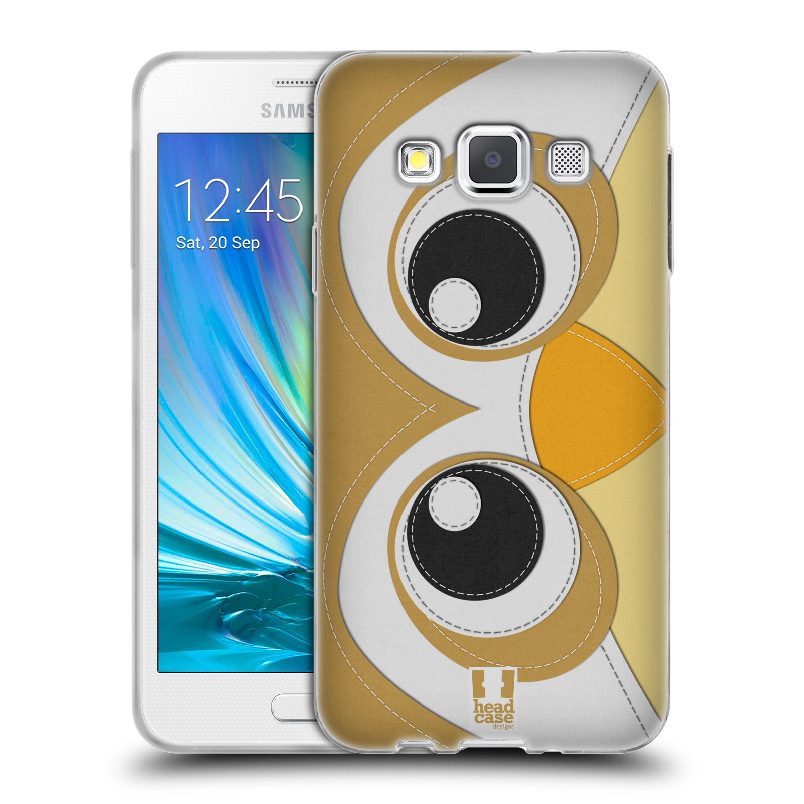 HEAD CASE silikonový obal na mobil Samsung Galaxy A3 vzor zvířecí nášivka sovička