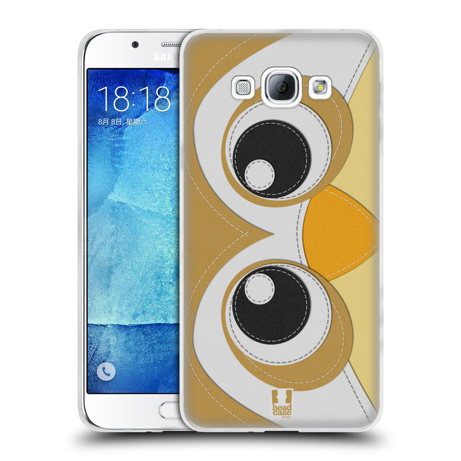 HEAD CASE silikonový obal na mobil Samsung Galaxy A8 vzor zvířecí nášivka sovička