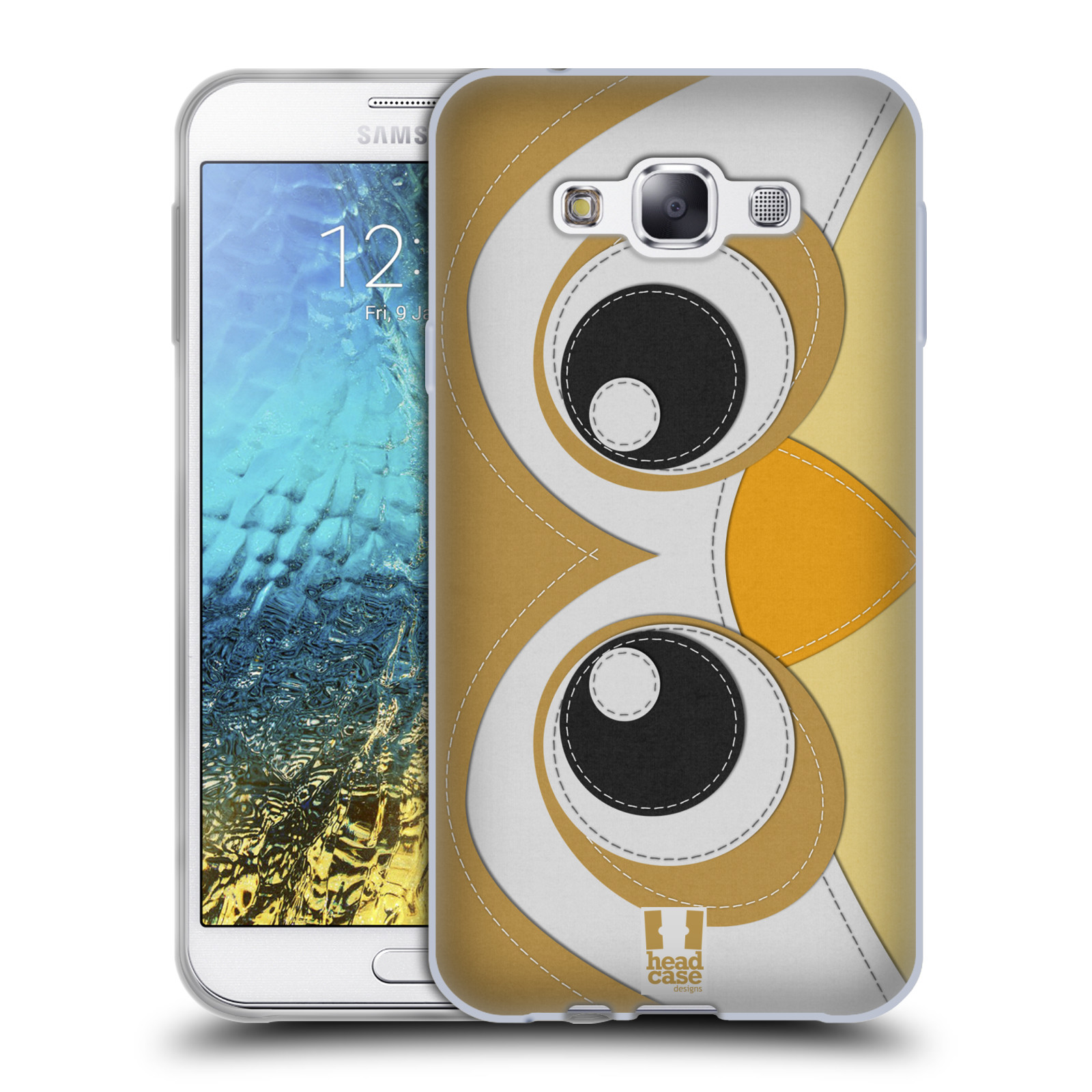 HEAD CASE silikonový obal na mobil Samsung Galaxy E7 vzor zvířecí nášivka sovička