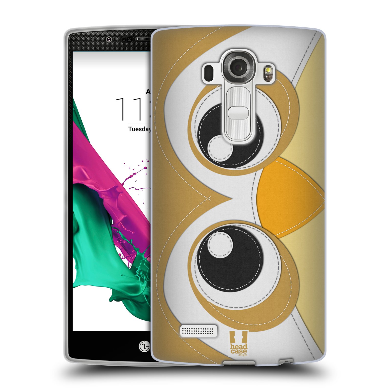 HEAD CASE silikonový obal na mobil LG G4 vzor zvířecí nášivka sovička