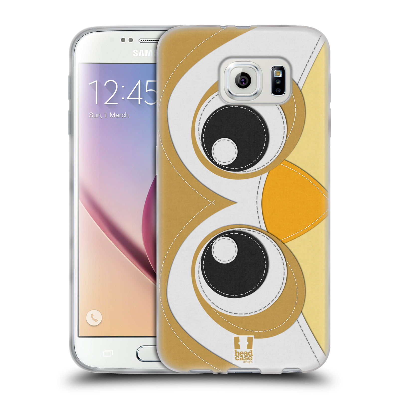 HEAD CASE silikonový obal na mobil Samsung Galaxy S6 vzor zvířecí nášivka sovička