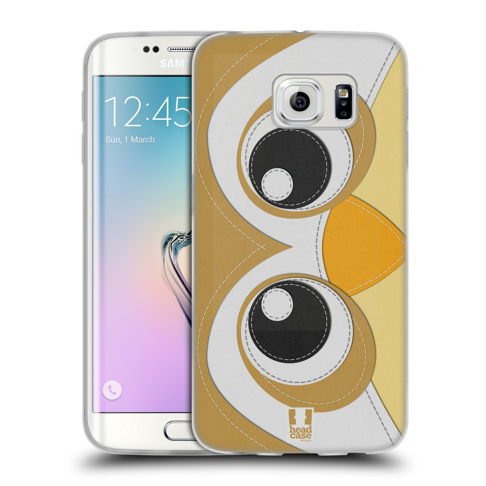 HEAD CASE silikonový obal na mobil Samsung Galaxy S6 EDGE vzor zvířecí nášivka sovička