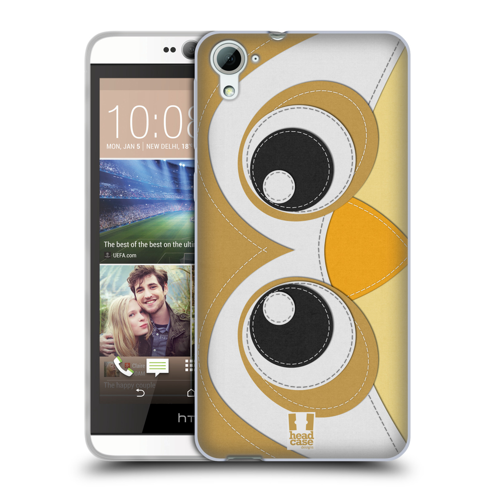 HEAD CASE silikonový obal na mobil HTC DESIRE 826 vzor zvířecí nášivka sovička