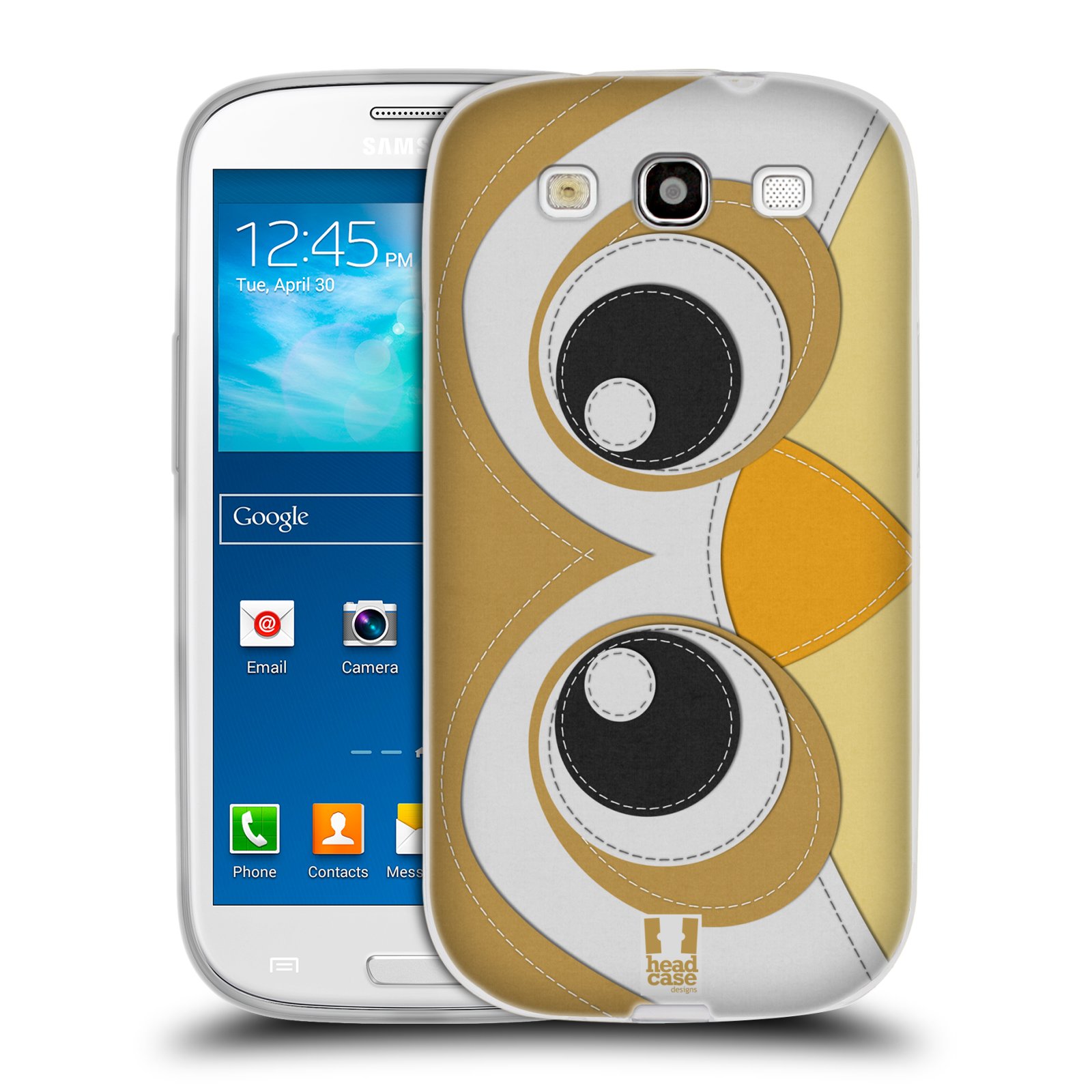 HEAD CASE silikonový obal na mobil Samsung Galaxy S3 i9300 vzor zvířecí nášivka sovička