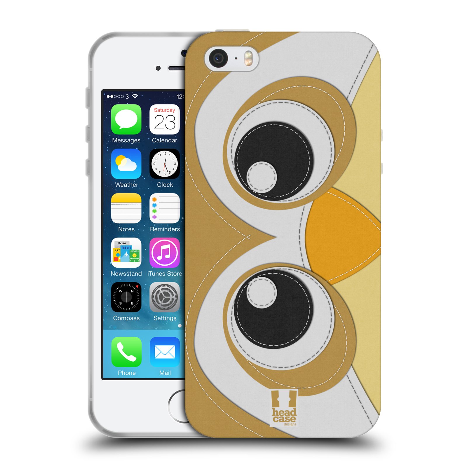 HEAD CASE silikonový obal na mobil Apple Iphone 5/5S vzor zvířecí nášivka sovička