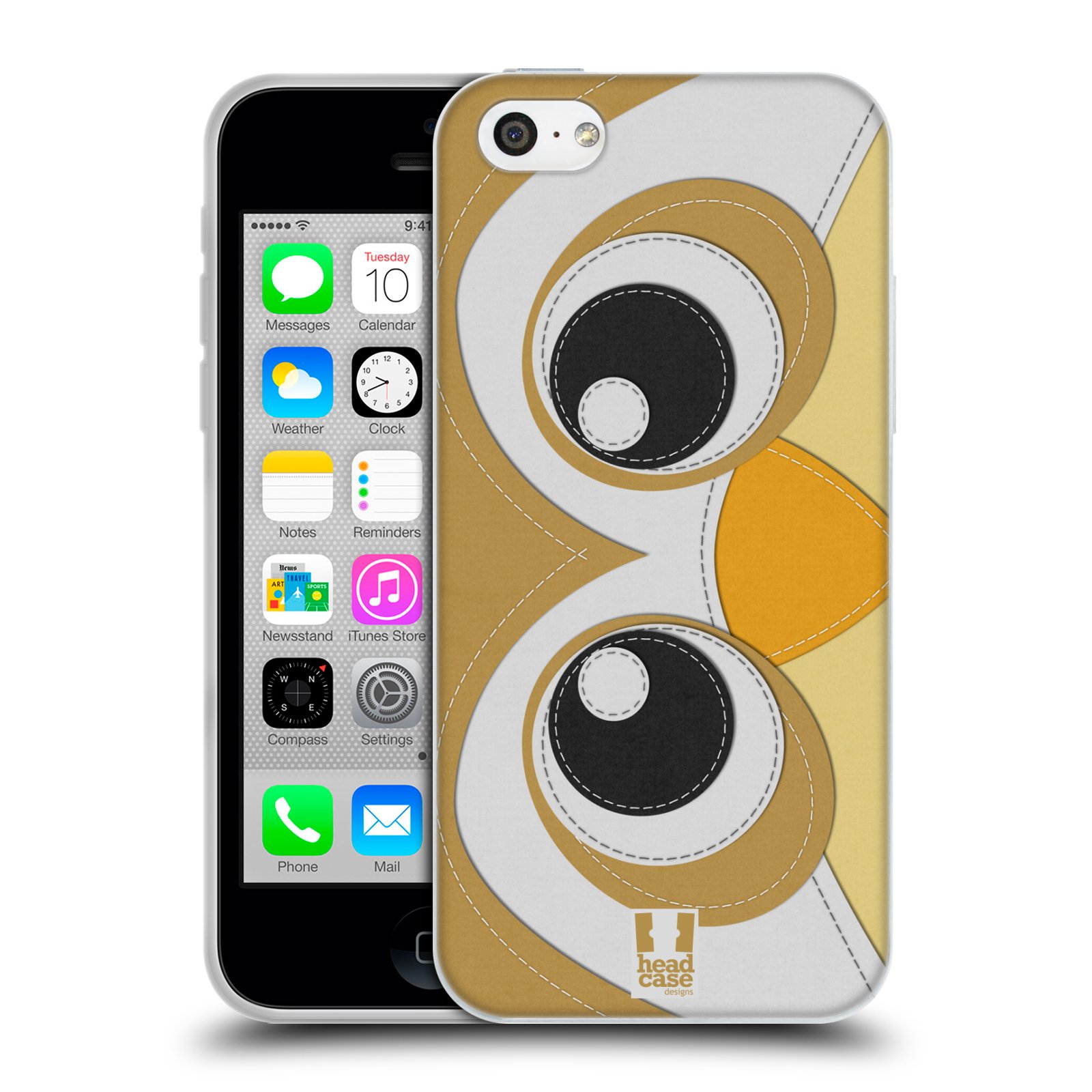HEAD CASE silikonový obal na mobil Apple Iphone 5C vzor zvířecí nášivka sovička