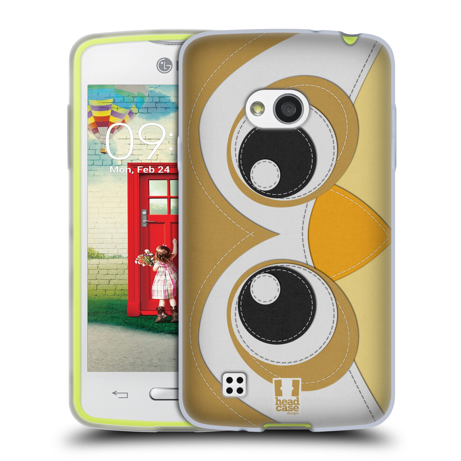 HEAD CASE silikonový obal na mobil LG L50 vzor zvířecí nášivka sovička