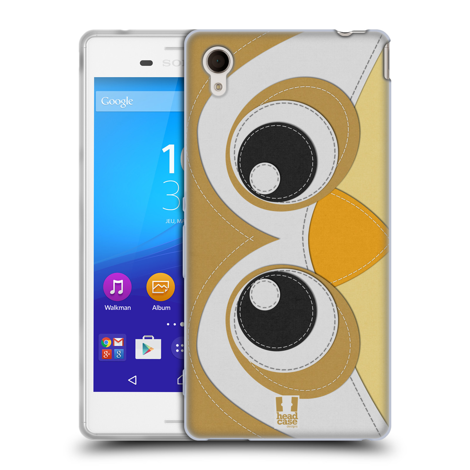 HEAD CASE silikonový obal na mobil Sony Xperia M4 AQUA vzor zvířecí nášivka sovička