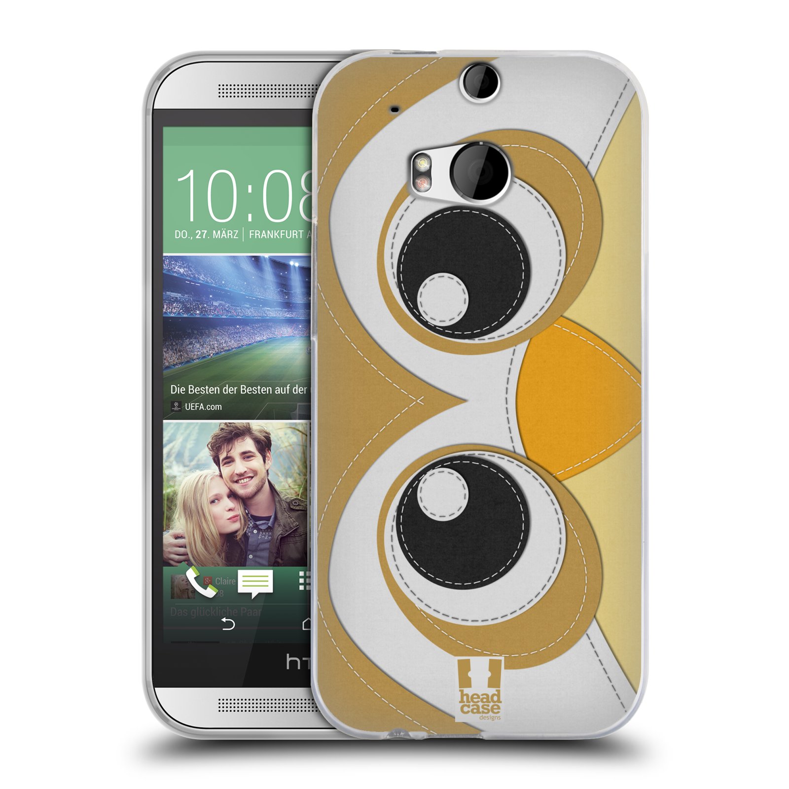 HEAD CASE silikonový obal na mobil HTC ONE (M8) vzor zvířecí nášivka sovička