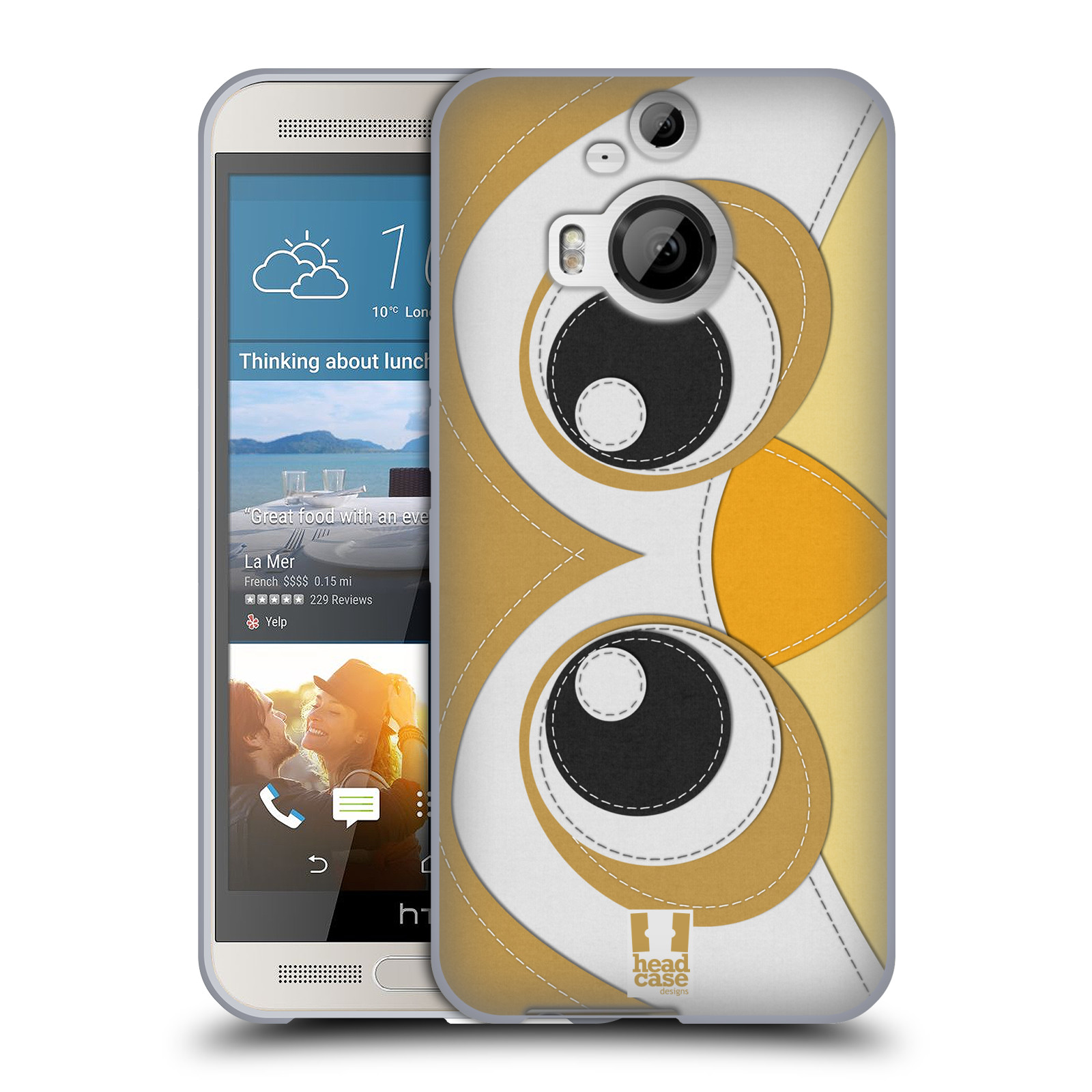 HEAD CASE silikonový obal na mobil HTC ONE M9+(PLUS) vzor zvířecí nášivka sovička