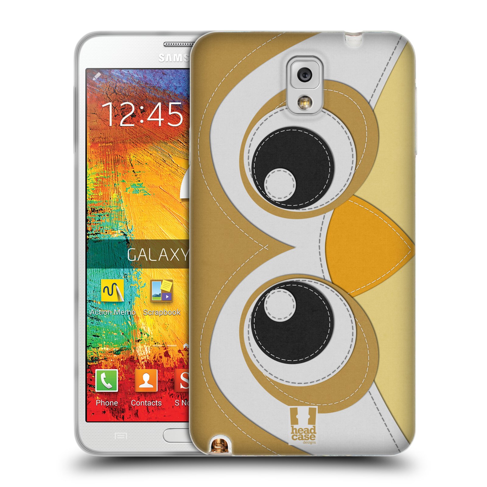 HEAD CASE silikonový obal na mobil Samsung Galaxy Note 3 (N9005) vzor zvířecí nášivka sovička