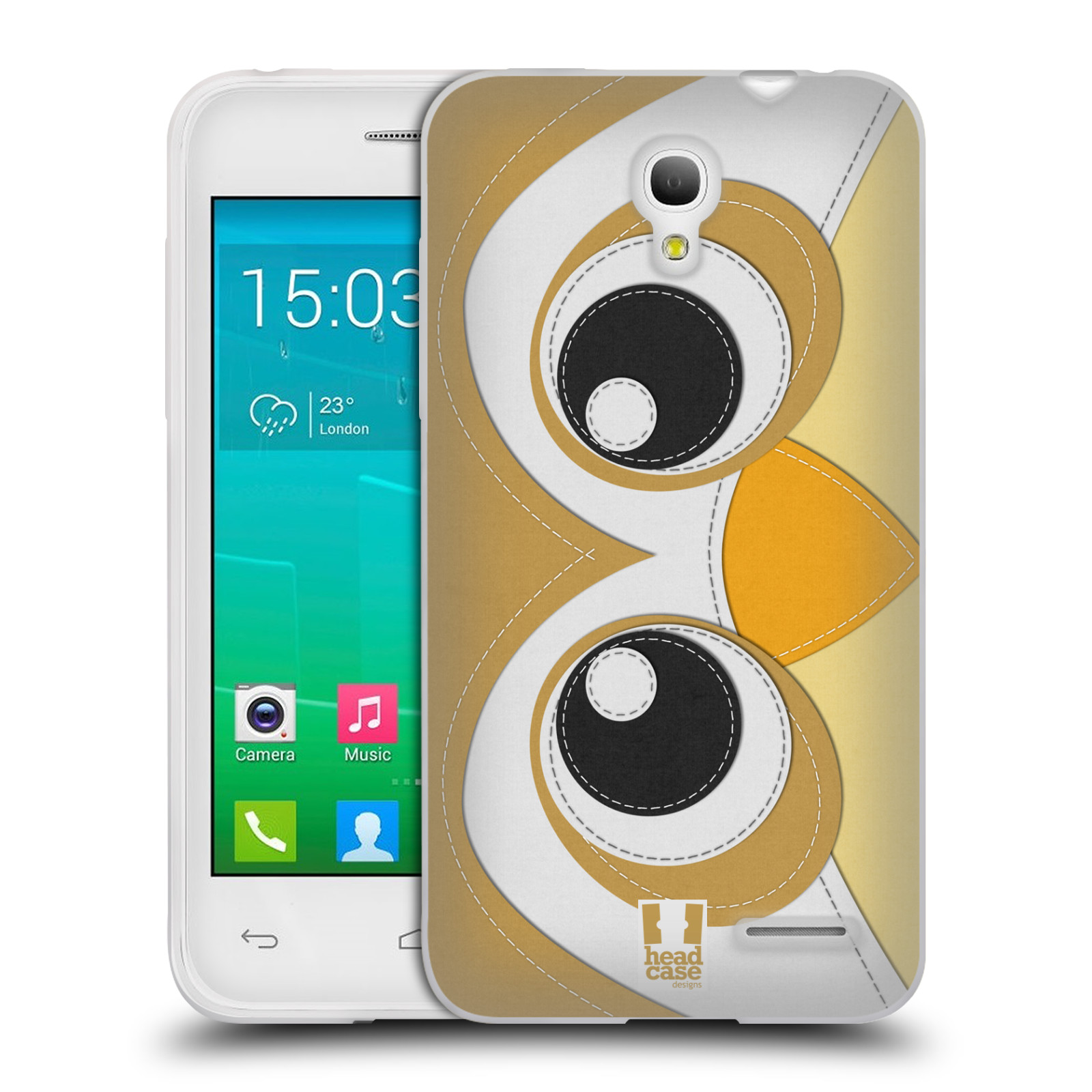 HEAD CASE silikonový obal na mobil Alcatel POP S3 OT-5050Y vzor zvířecí nášivka sovička