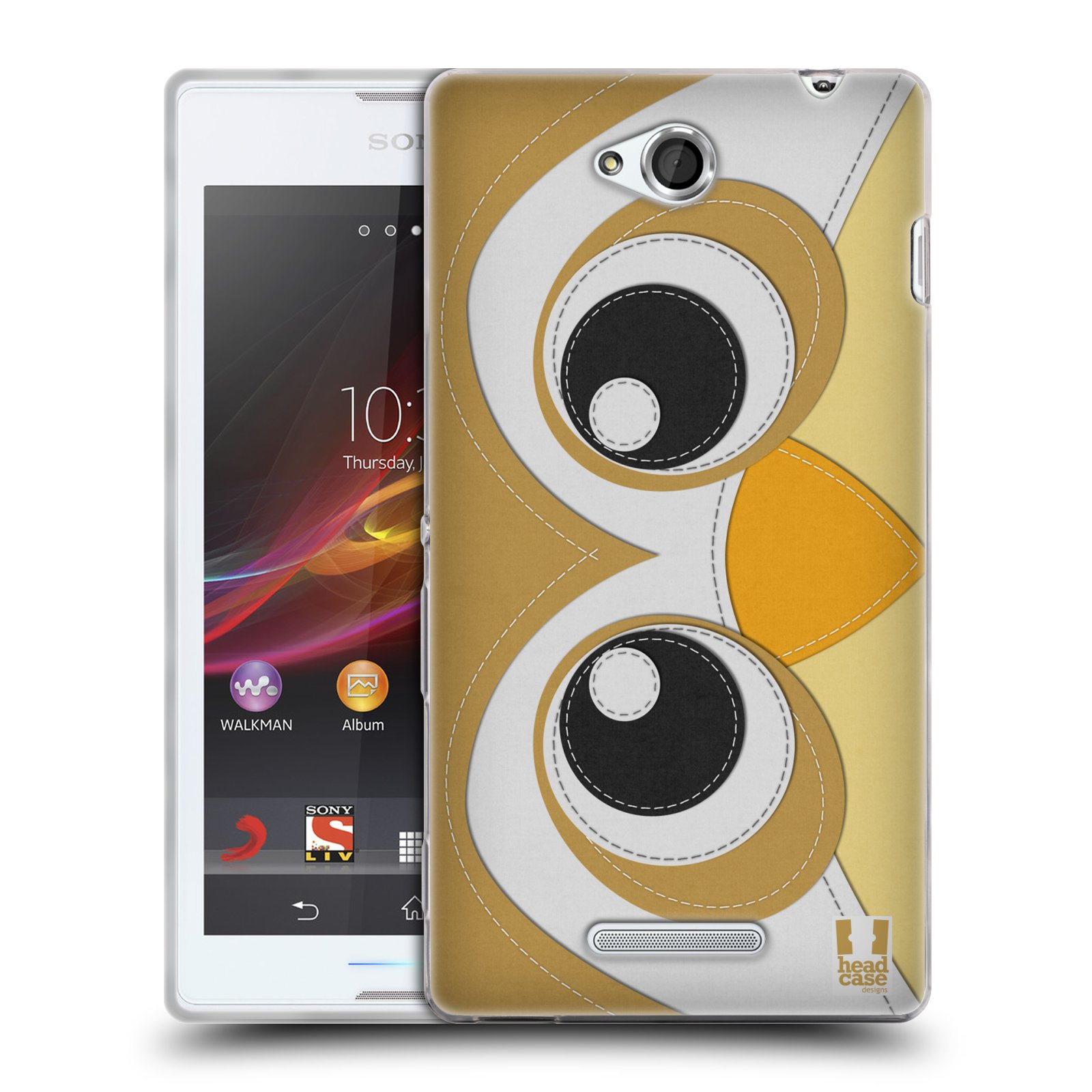 HEAD CASE silikonový obal na mobil Sony Xperia C vzor zvířecí nášivka sovička