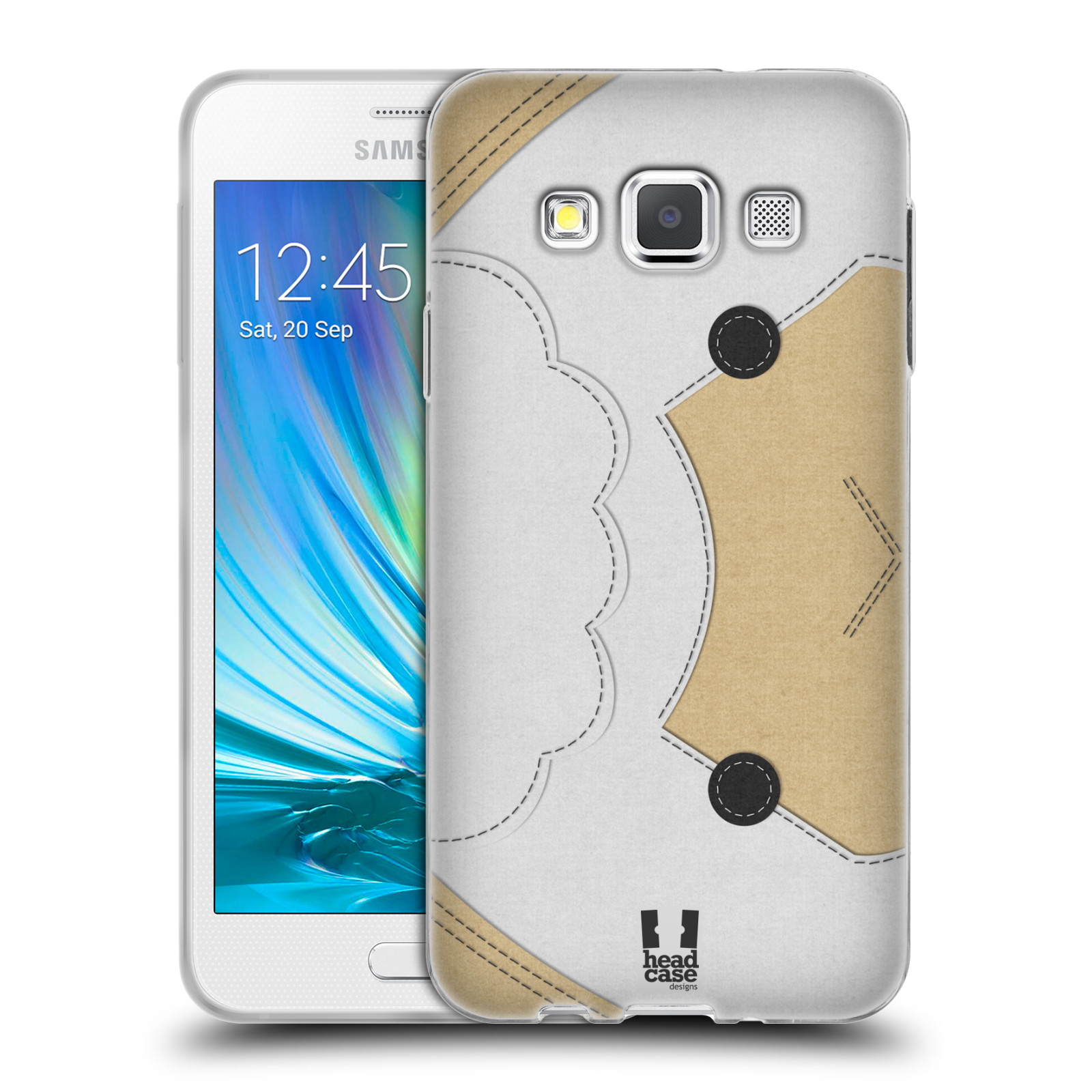 HEAD CASE silikonový obal na mobil Samsung Galaxy A3 vzor zvířecí nášivka ovečka