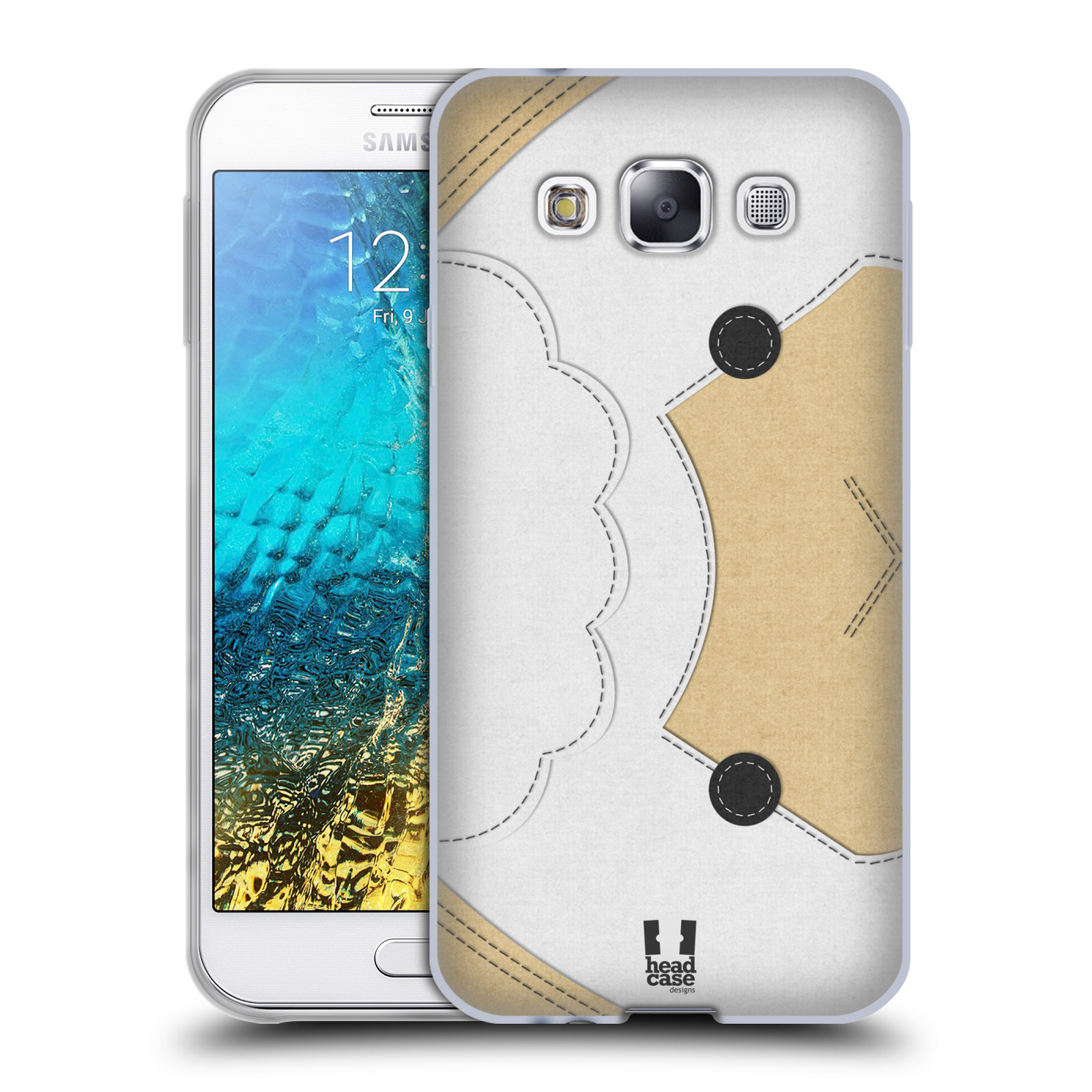 HEAD CASE silikonový obal na mobil Samsung Galaxy E5 vzor zvířecí nášivka ovečka