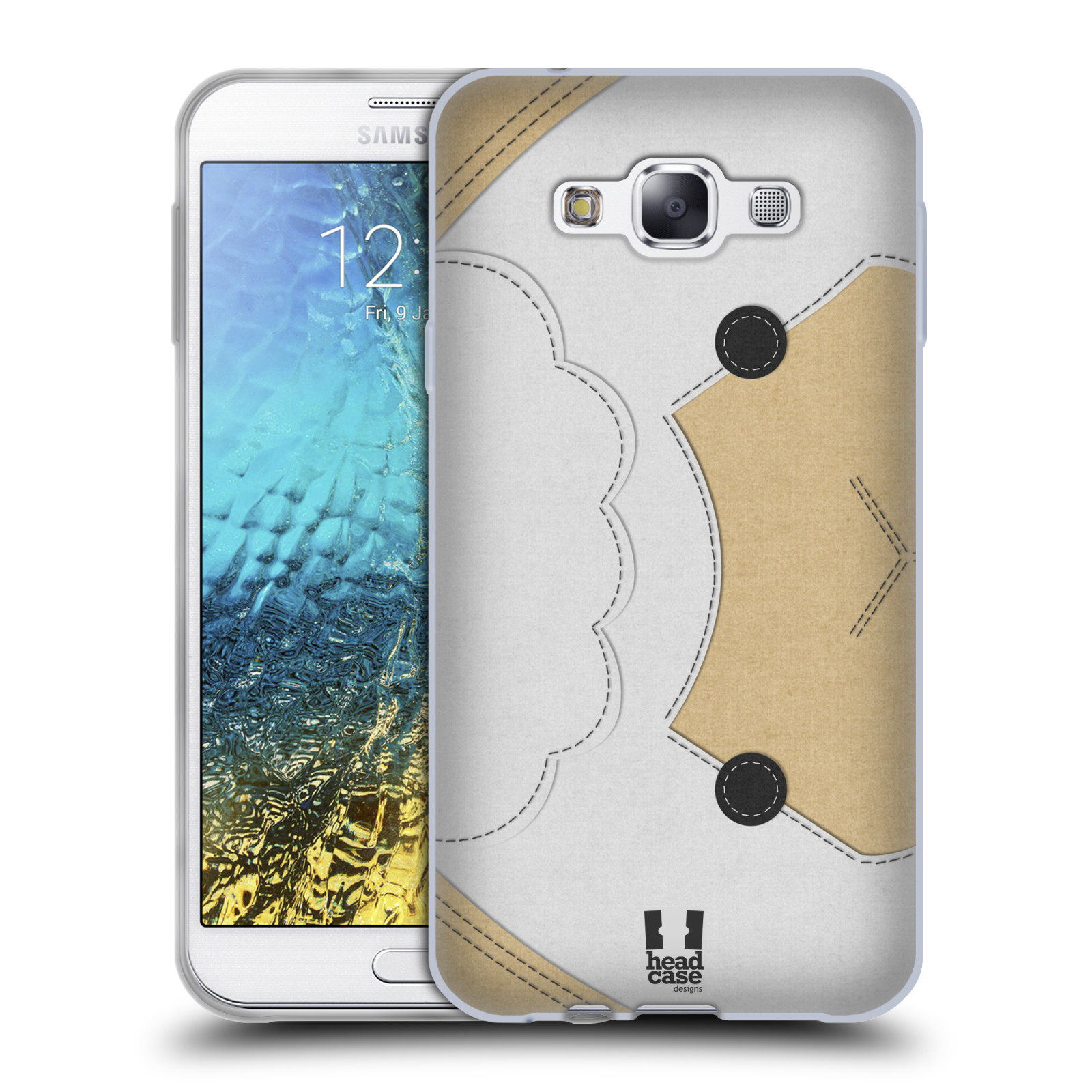 HEAD CASE silikonový obal na mobil Samsung Galaxy E7 vzor zvířecí nášivka ovečka