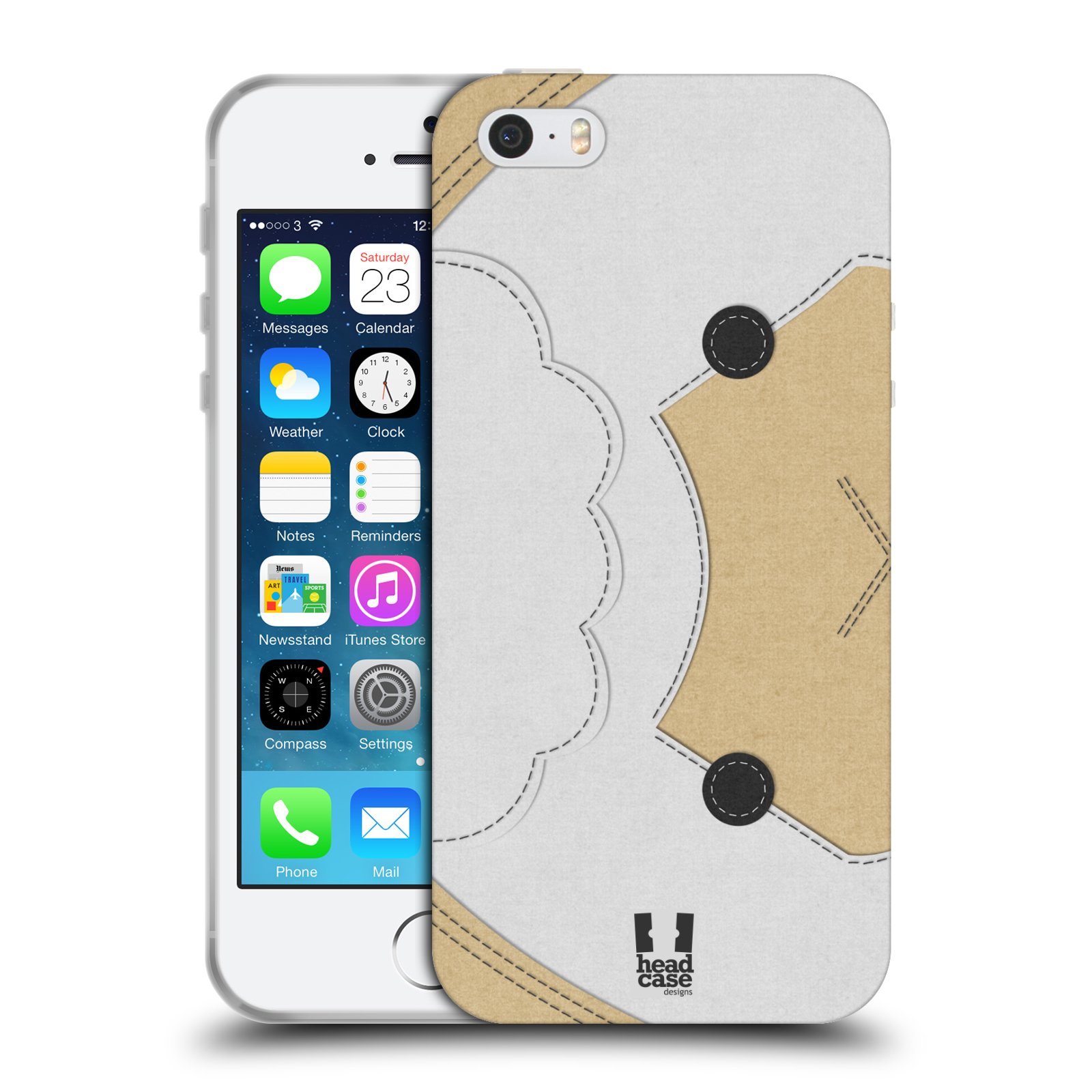 HEAD CASE silikonový obal na mobil Apple Iphone 5/5S vzor zvířecí nášivka ovečka
