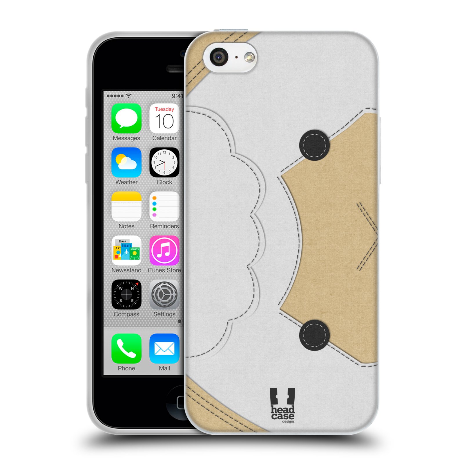 HEAD CASE silikonový obal na mobil Apple Iphone 5C vzor zvířecí nášivka ovečka