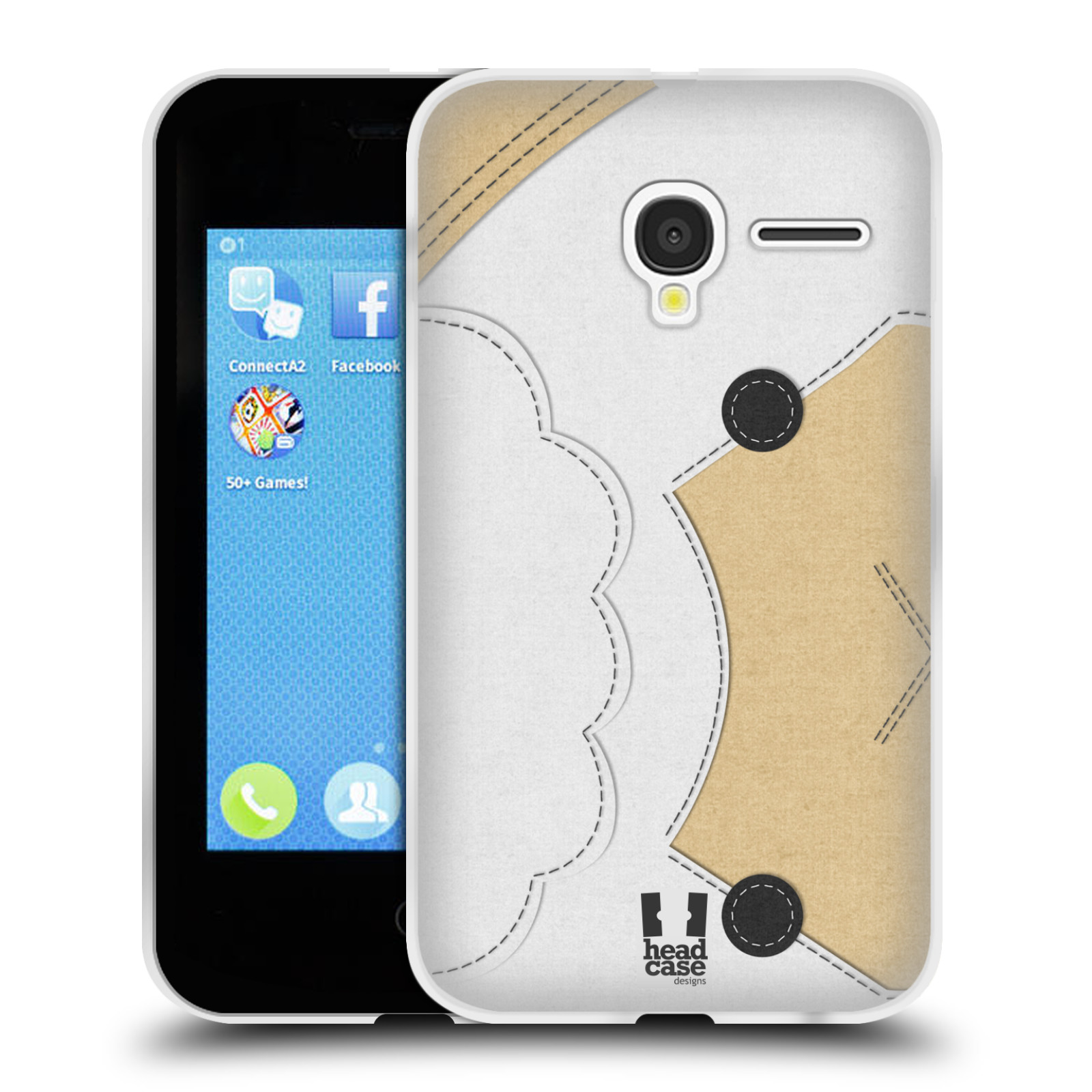HEAD CASE silikonový obal na mobil Alcatel PIXI 3 OT-4022D (3,5 palcový displej) vzor zvířecí nášivka ovečka