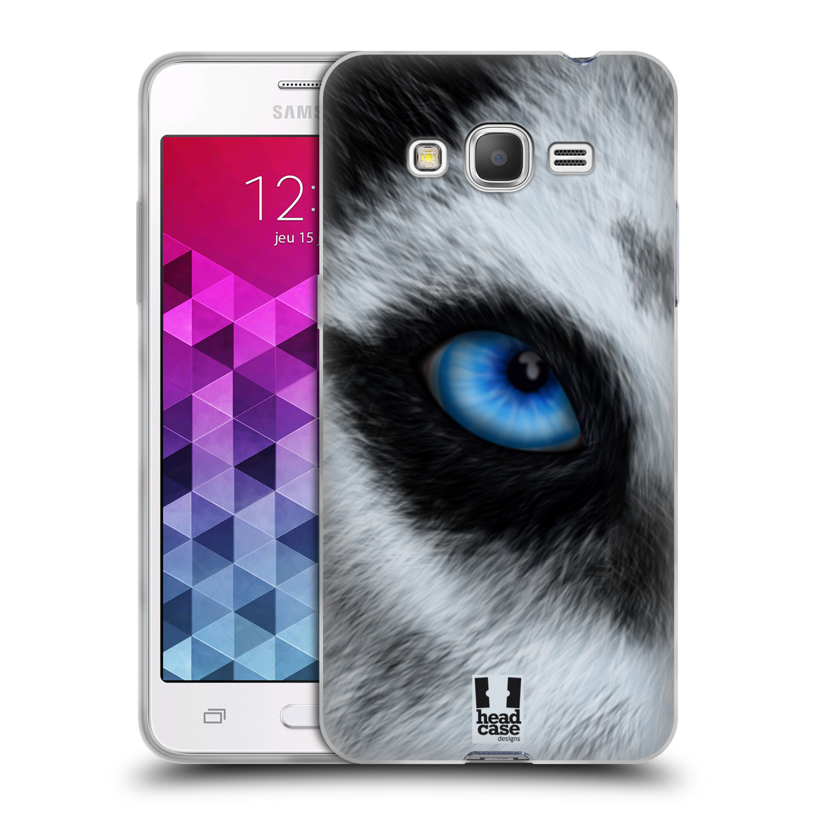 HEAD CASE silikonový obal na mobil Samsung Galaxy GRAND PRIME vzor pohled zvířete oko pes husky