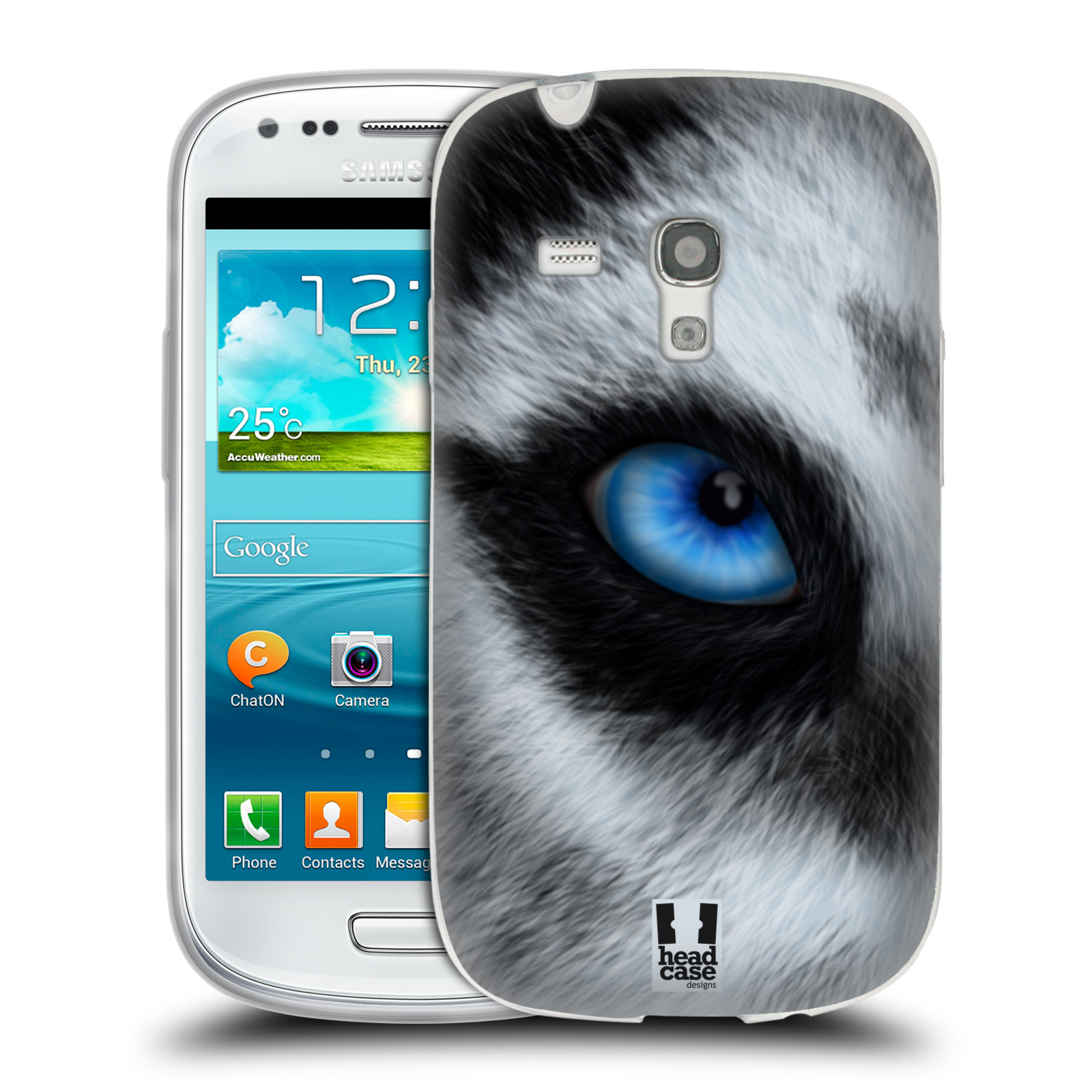 HEAD CASE silikonový obal na mobil Samsung Galaxy S3 MINI i8190 vzor pohled zvířete oko pes husky