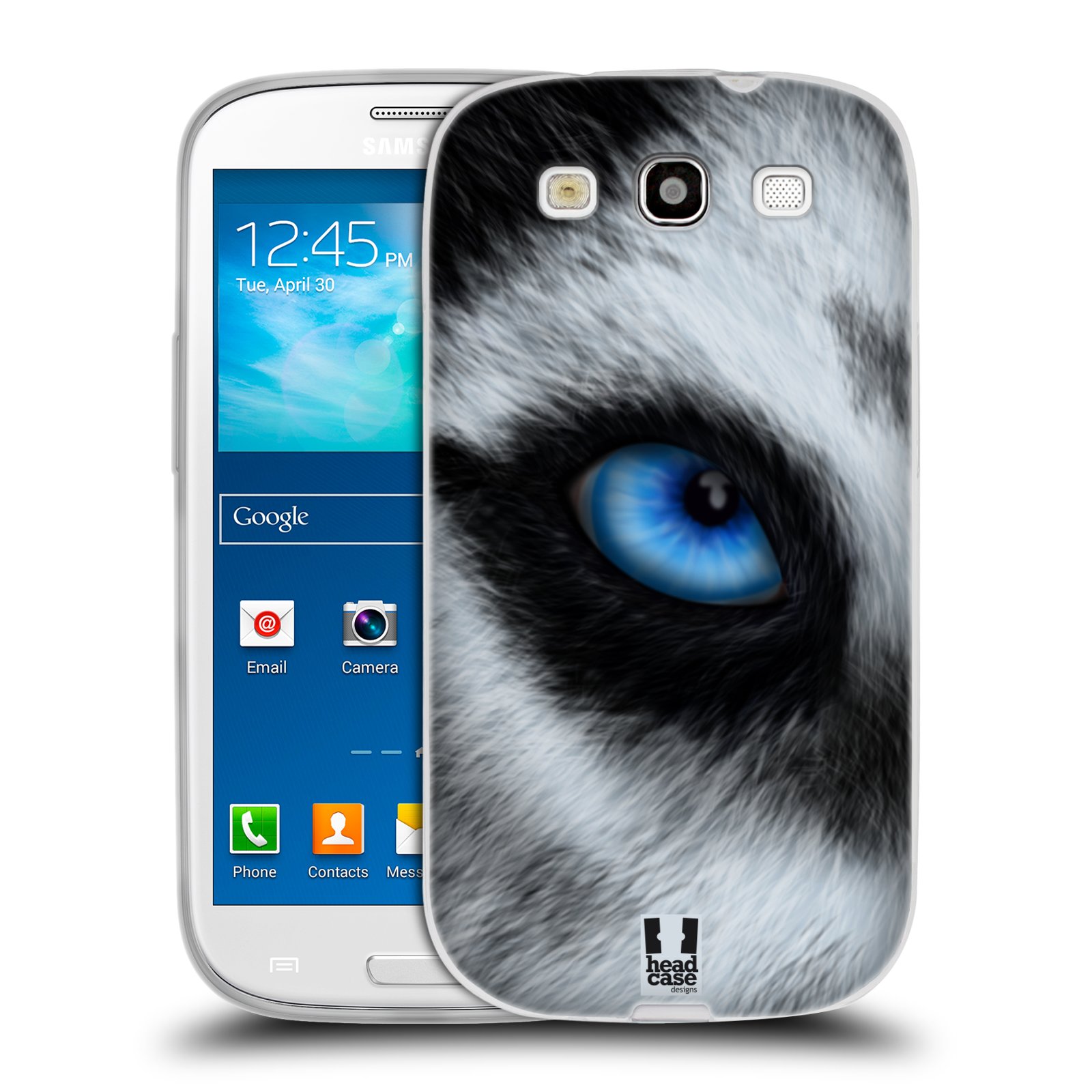 HEAD CASE silikonový obal na mobil Samsung Galaxy S3 i9300 vzor pohled zvířete oko pes husky