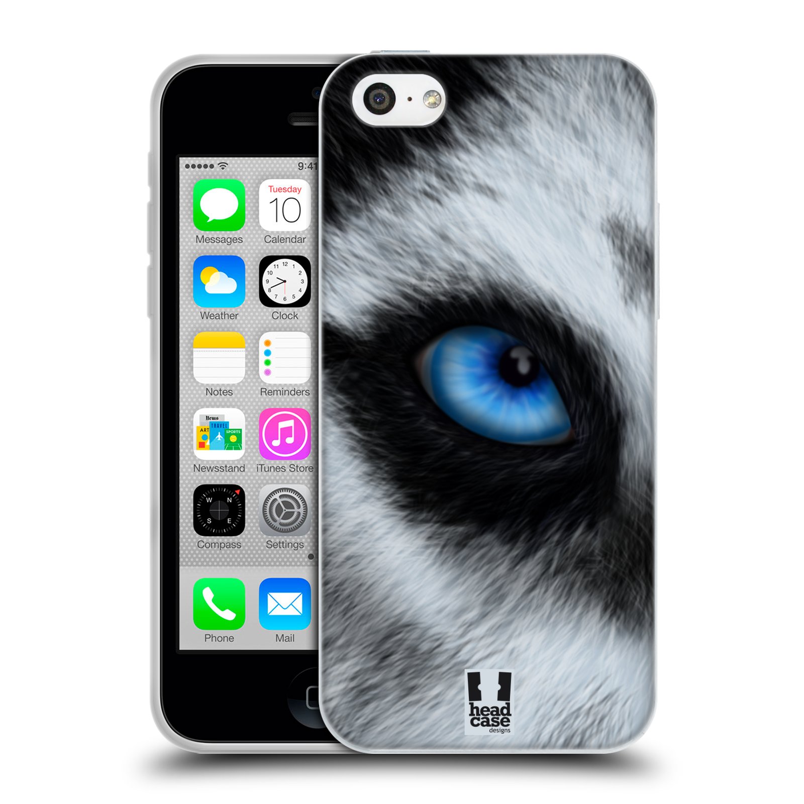 HEAD CASE silikonový obal na mobil Apple Iphone 5C vzor pohled zvířete oko pes husky