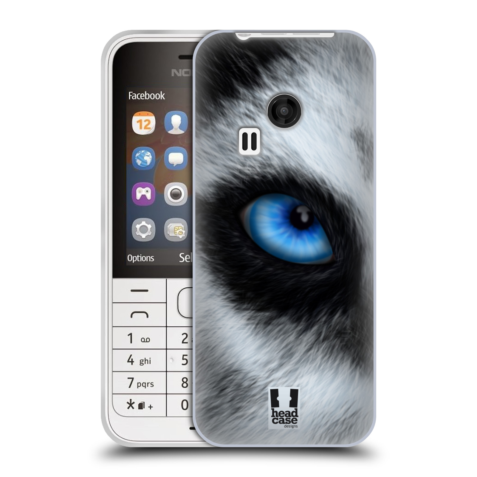 HEAD CASE silikonový obal na mobil NOKIA 220 / NOKIA 220 DUAL SIM vzor pohled zvířete oko pes husky