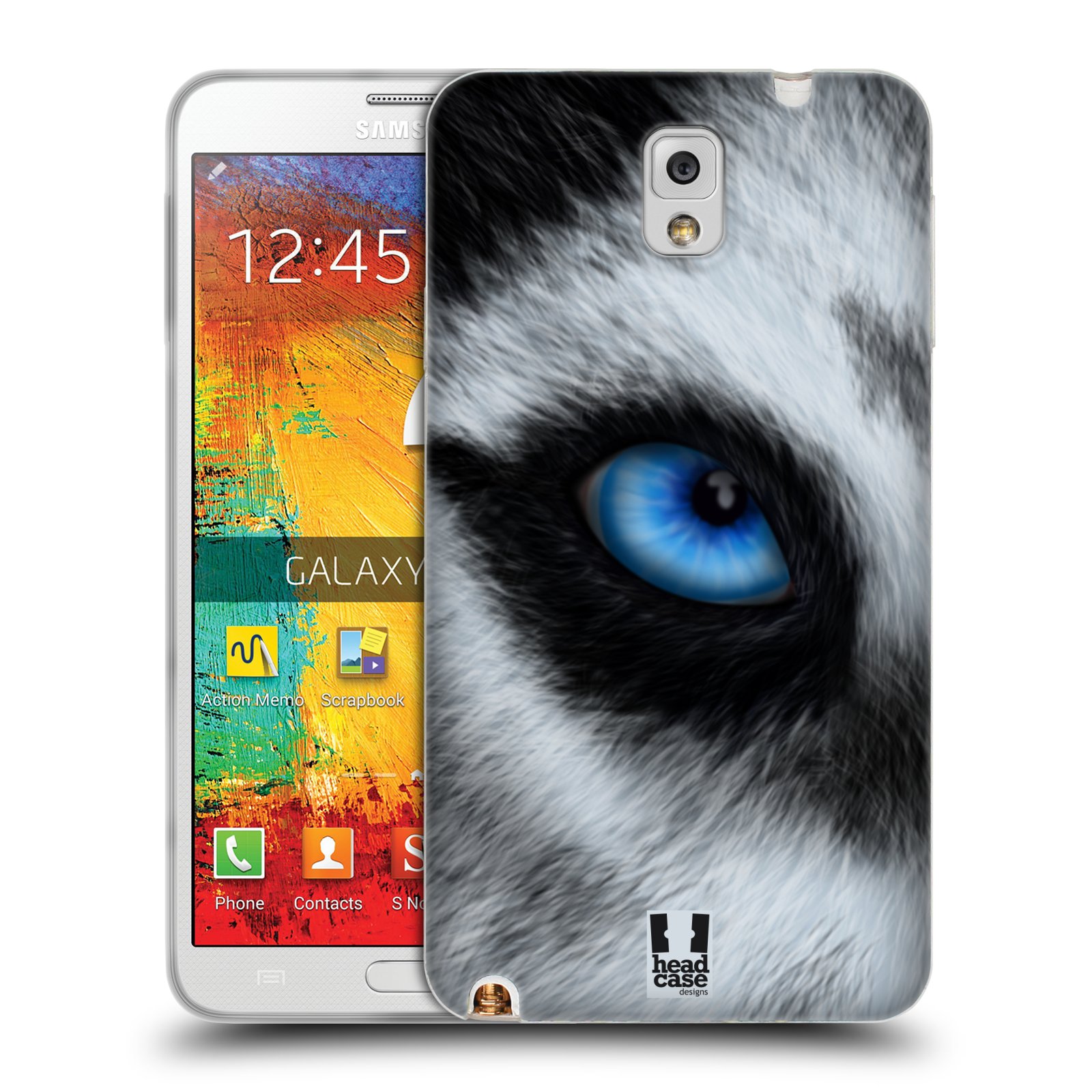 HEAD CASE silikonový obal na mobil Samsung Galaxy Note 3 (N9005) vzor pohled zvířete oko pes husky