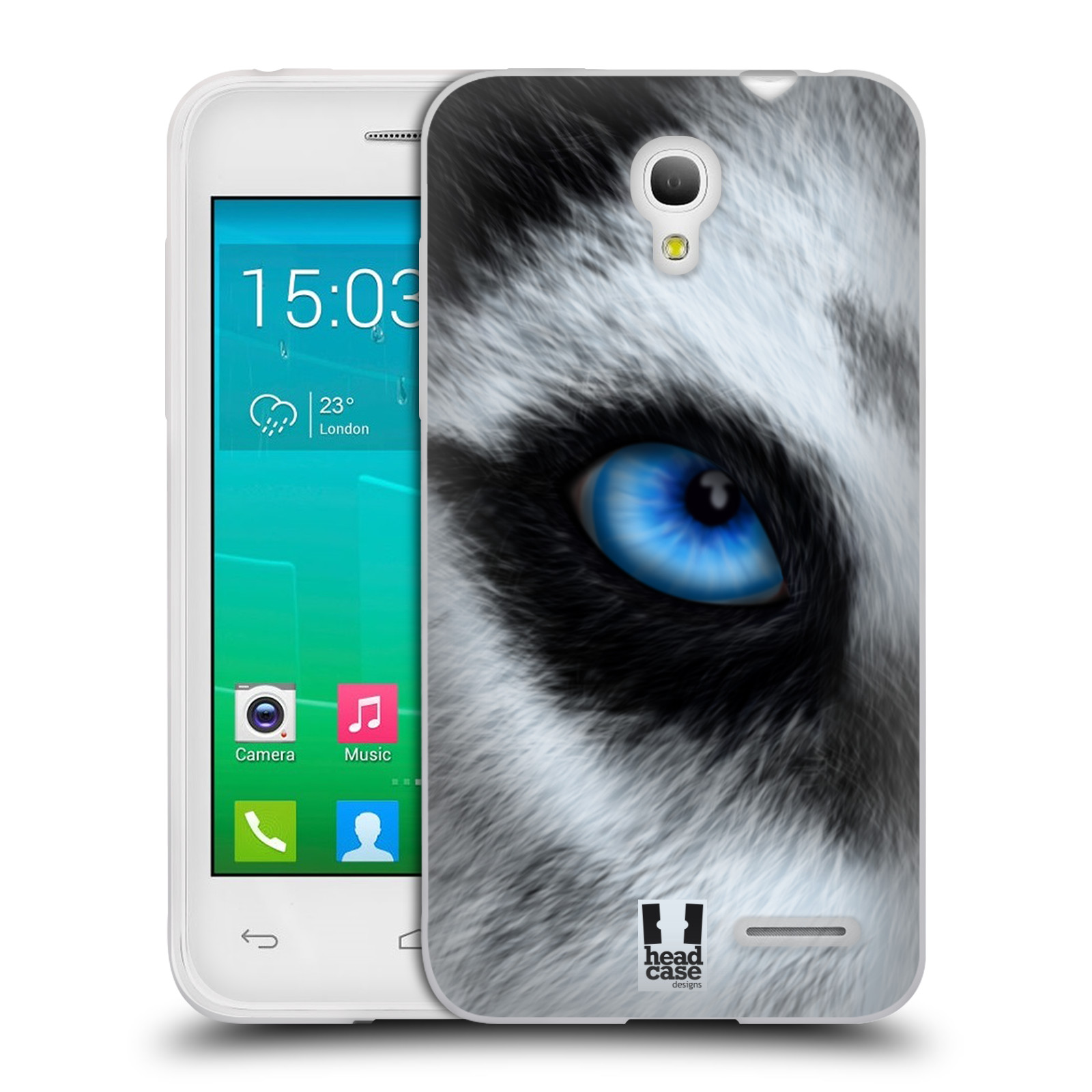 HEAD CASE silikonový obal na mobil Alcatel POP S3 OT-5050Y vzor pohled zvířete oko pes husky