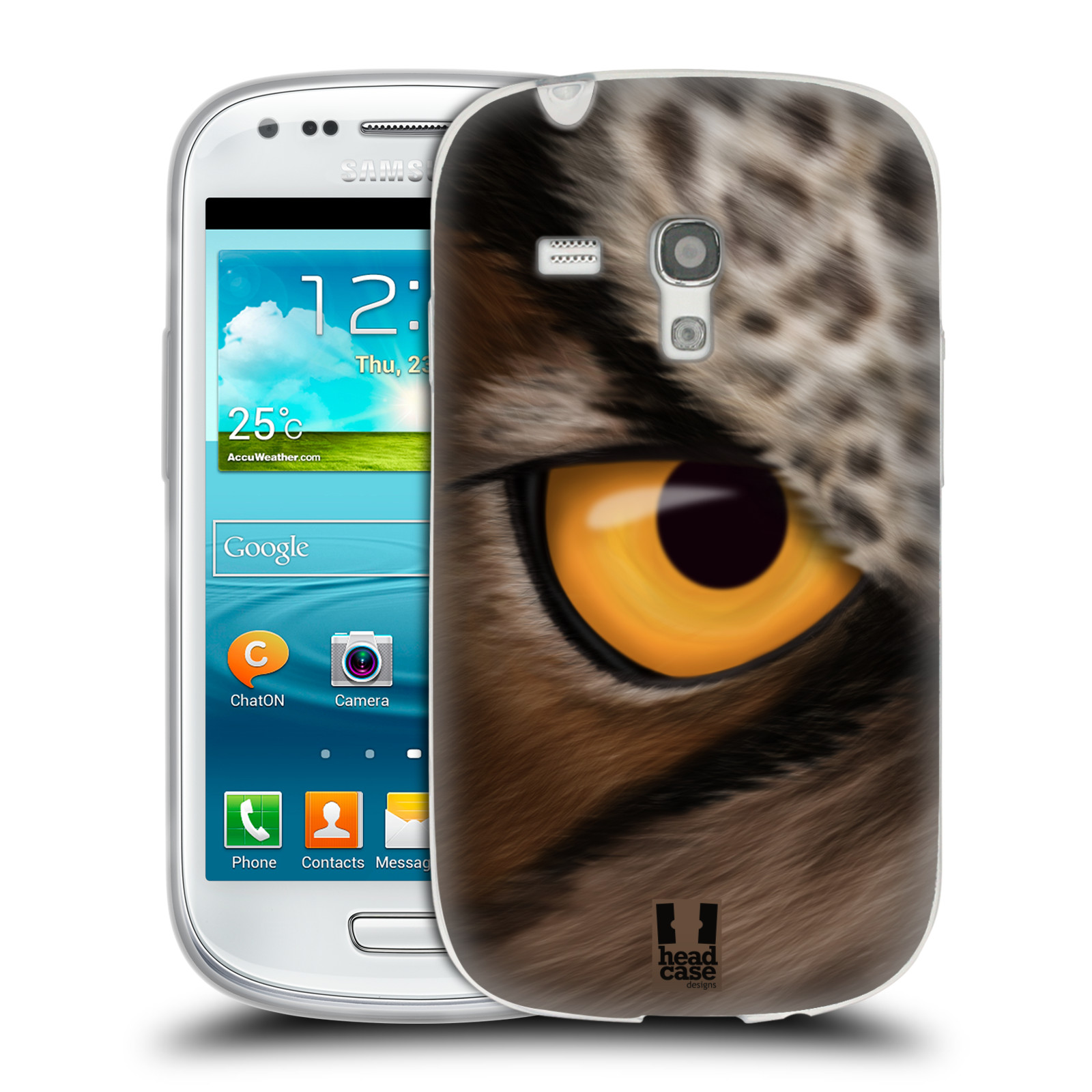 HEAD CASE silikonový obal na mobil Samsung Galaxy S3 MINI i8190 vzor pohled zvířete oko sova