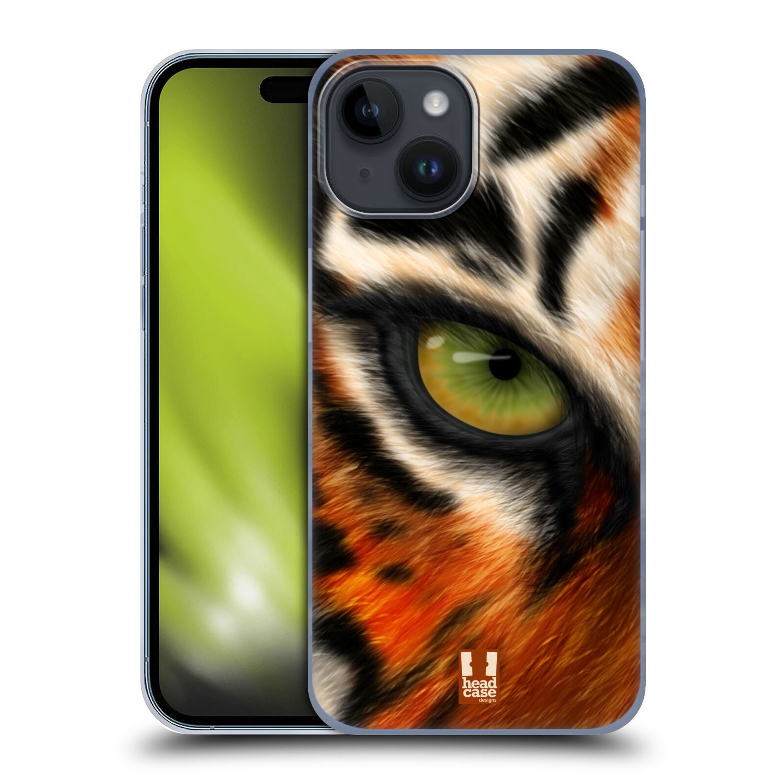 Plastový obal HEAD CASE na mobil Apple Iphone 15 vzor pohled zvířete oko tygr