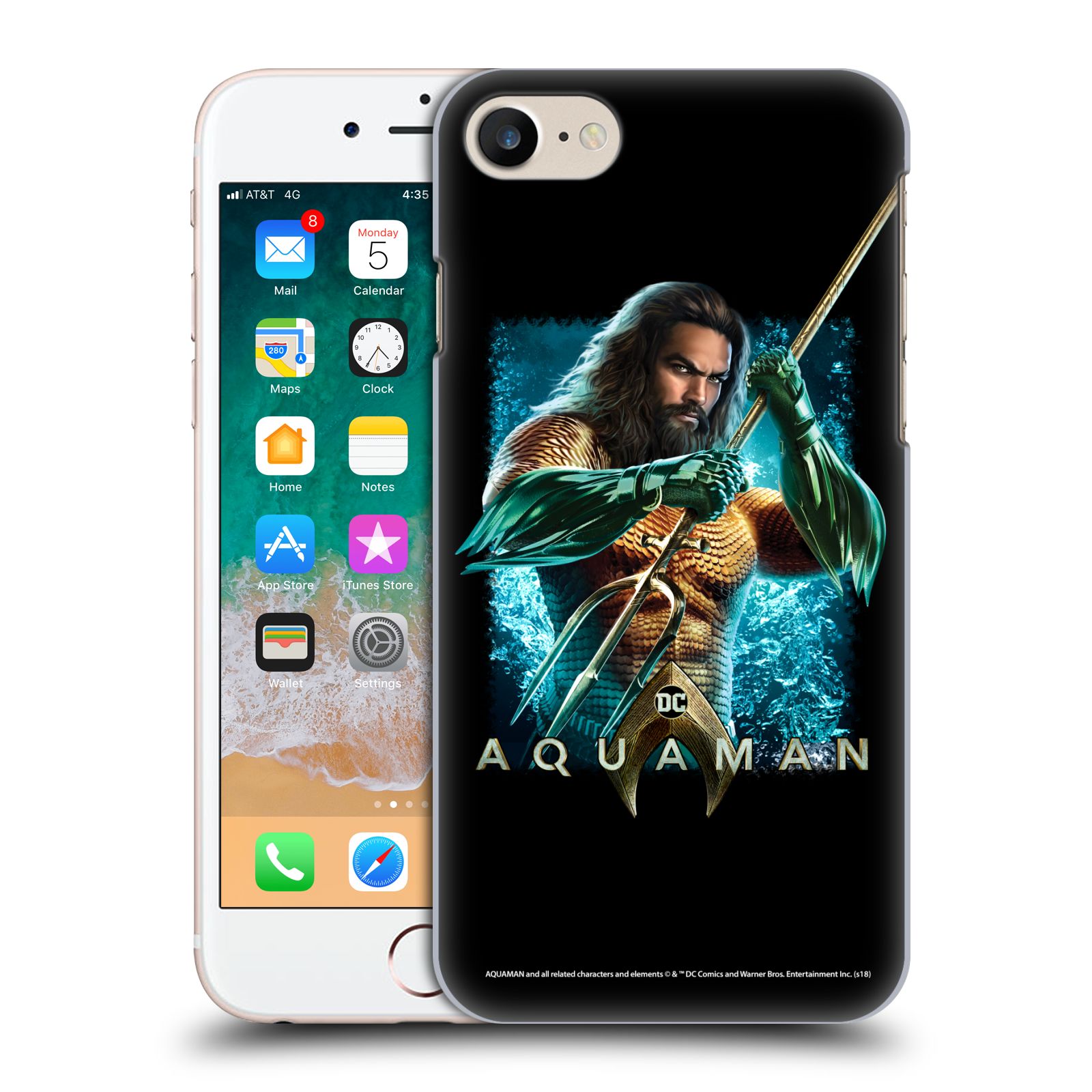 Pouzdro na mobil Apple Iphone 7/8 - HEAD CASE - Aquaman bojová pozice