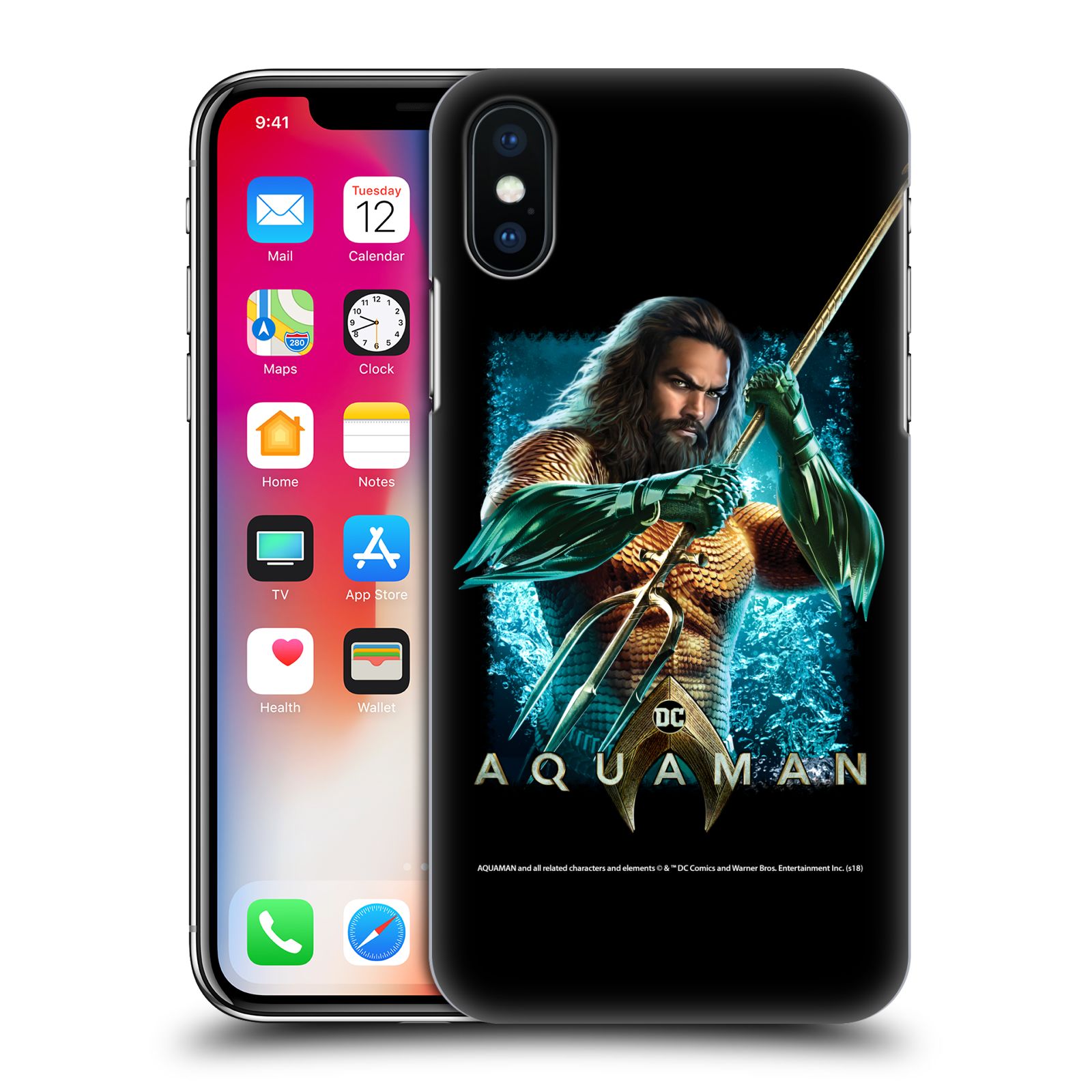 Pouzdro na mobil Apple Iphone X/XS - HEAD CASE - Aquaman bojová pozice