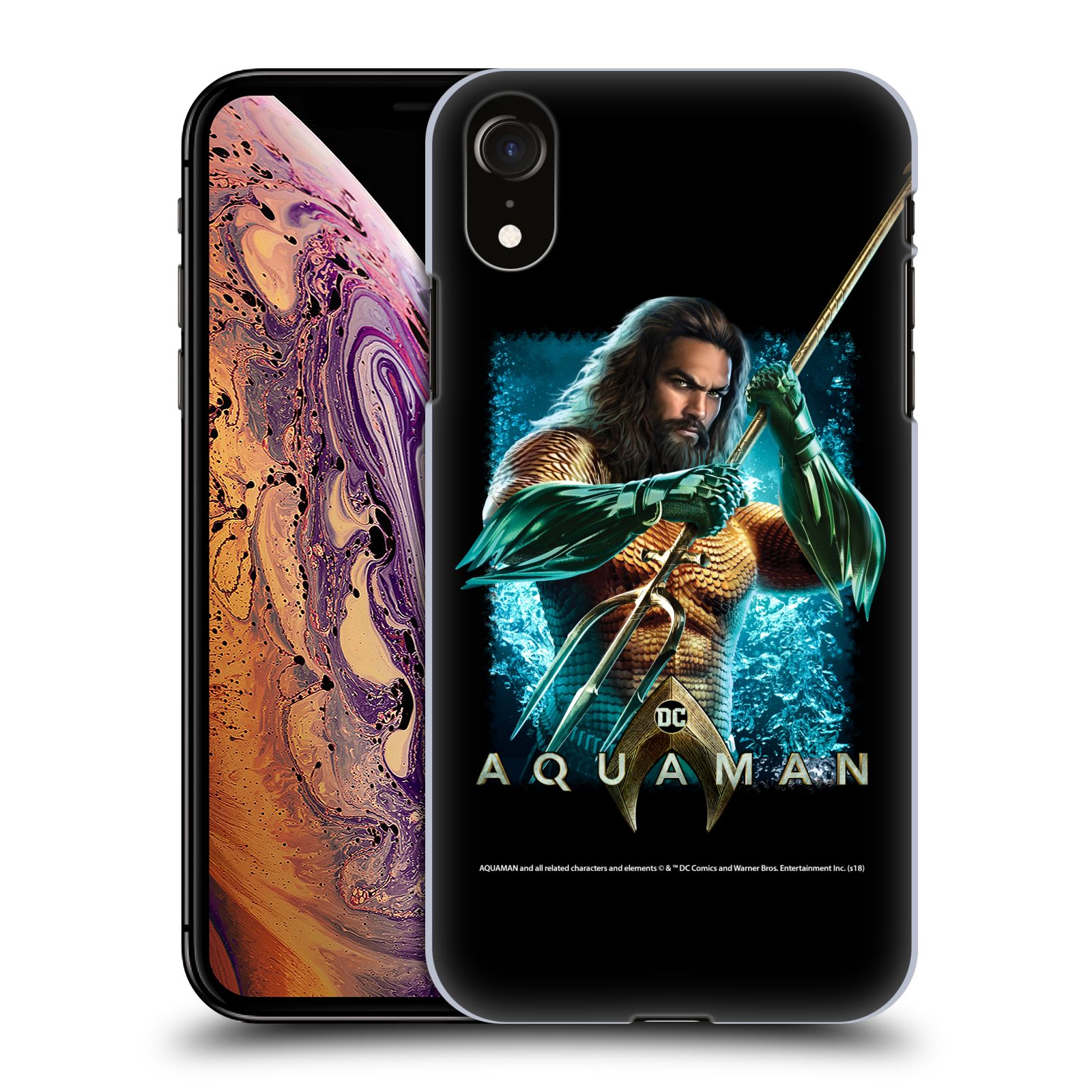 Pouzdro na mobil Apple Iphone XR - HEAD CASE - Aquaman bojová pozice