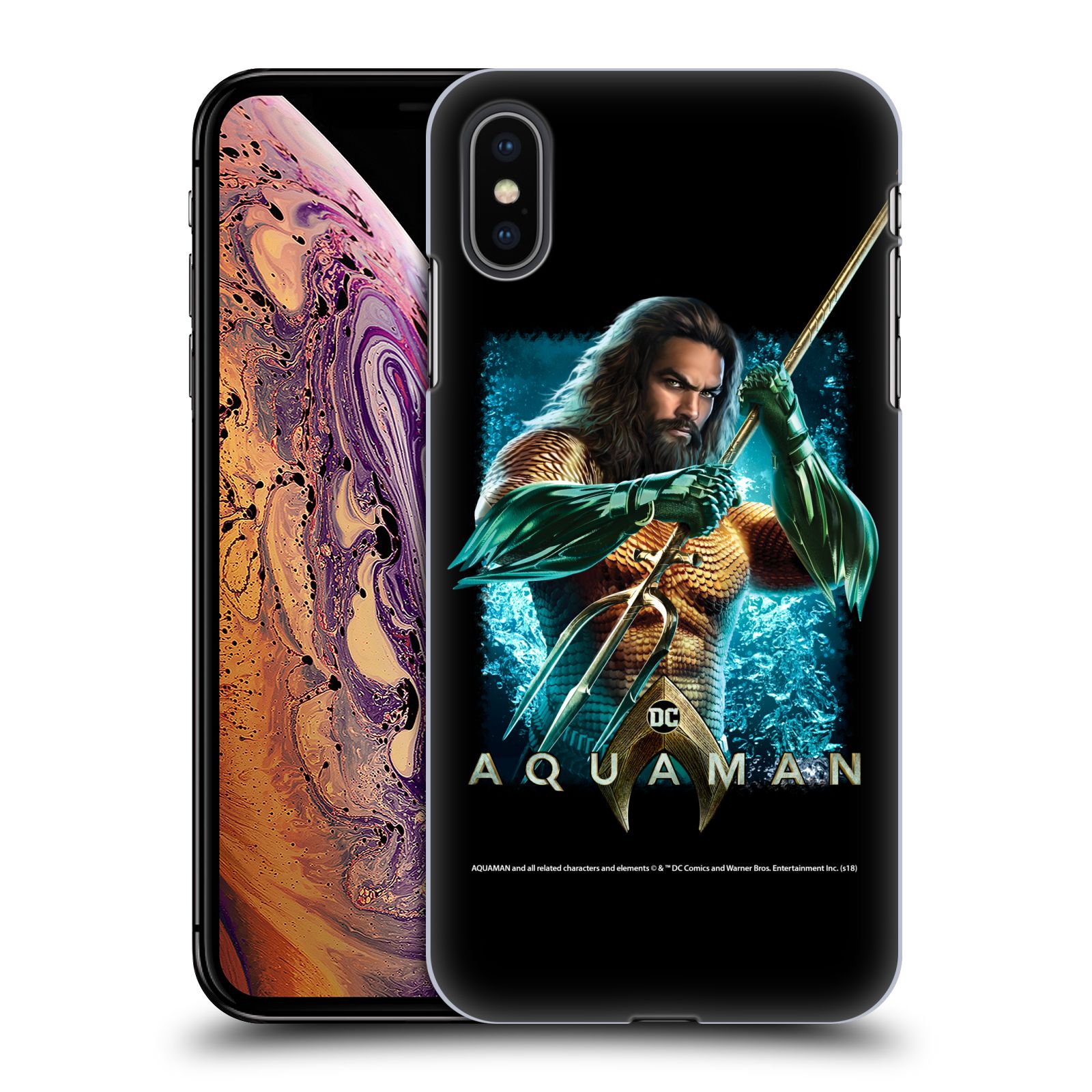 Pouzdro na mobil Apple Iphone XS MAX - HEAD CASE - Aquaman bojová pozice