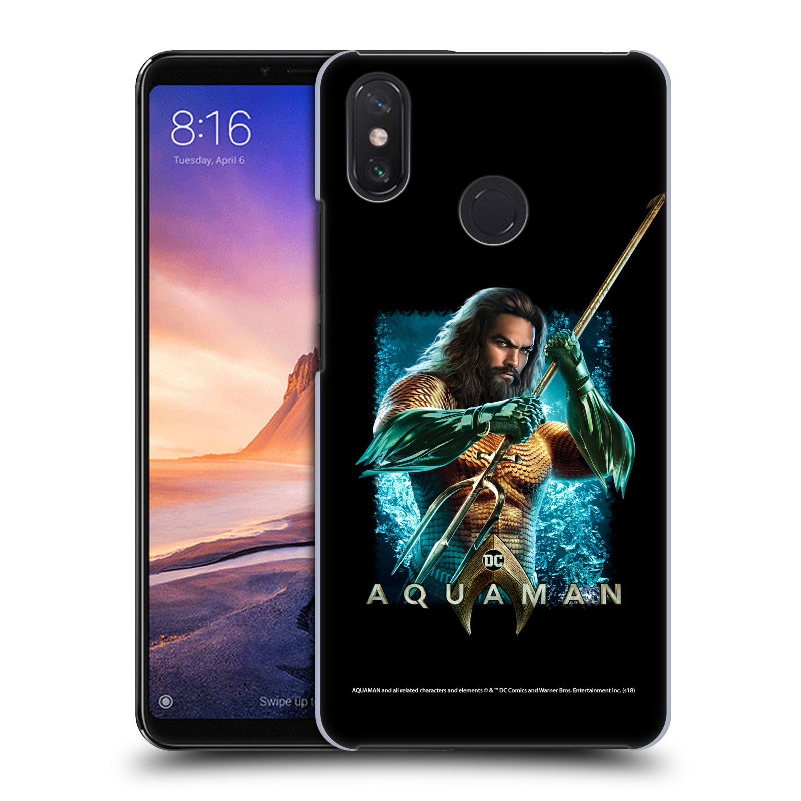 Pouzdro na mobil Xiaomi Mi Max 3 - HEAD CASE - Aquaman bojová pozice