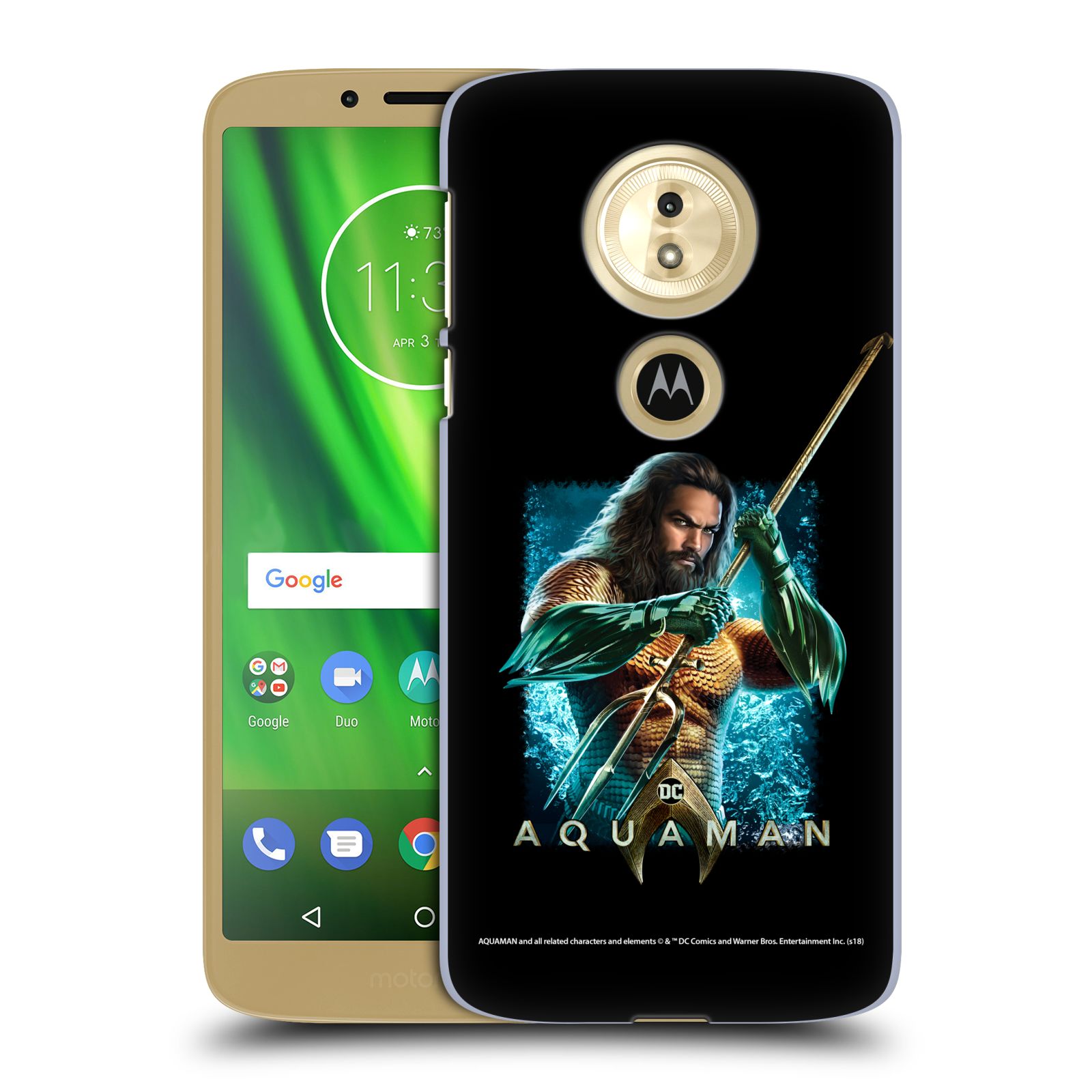 Pouzdro na mobil Motorola Moto E5 - HEAD CASE - Aquaman bojová pozice
