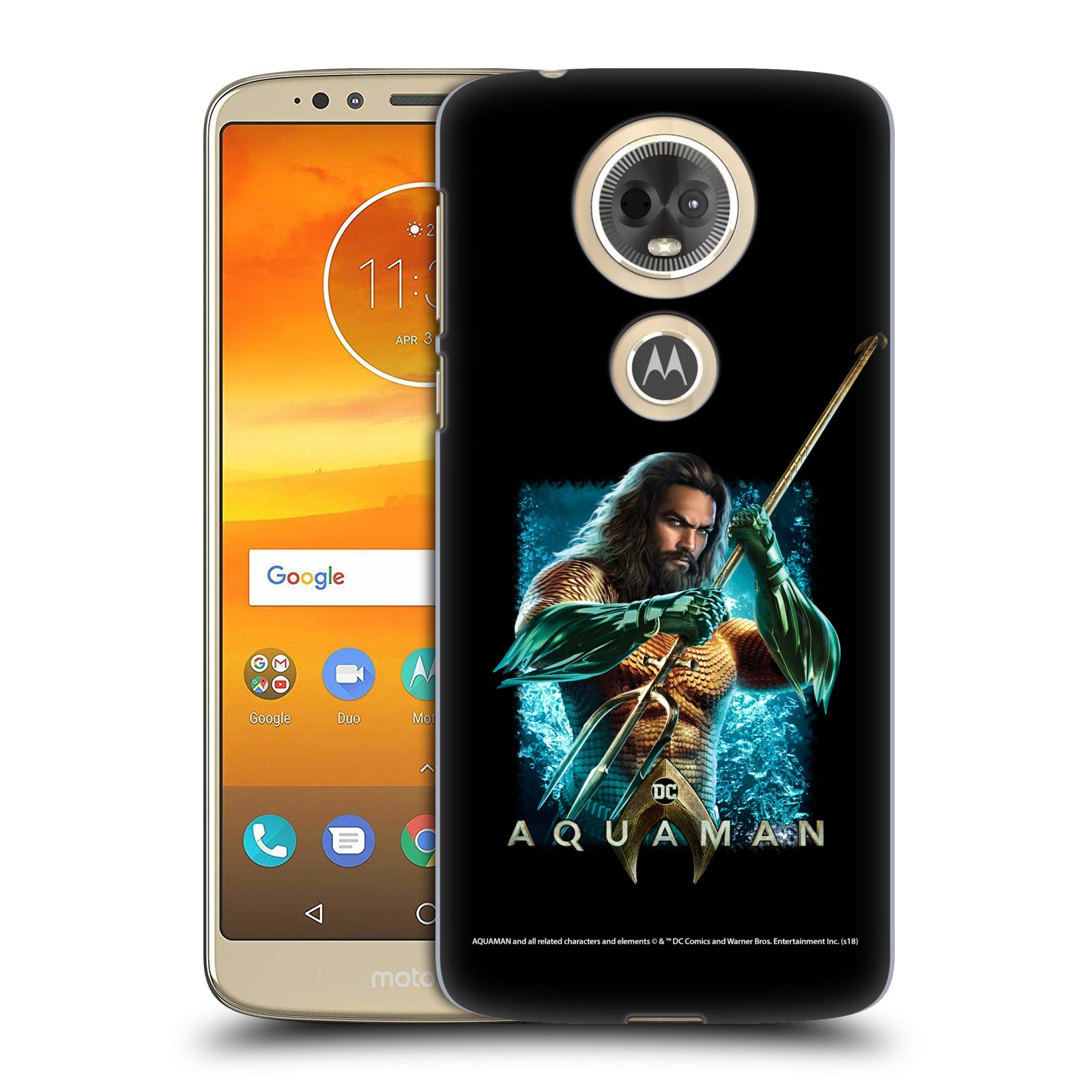 Pouzdro na mobil Motorola Moto E5 PLUS - HEAD CASE - Aquaman bojová pozice