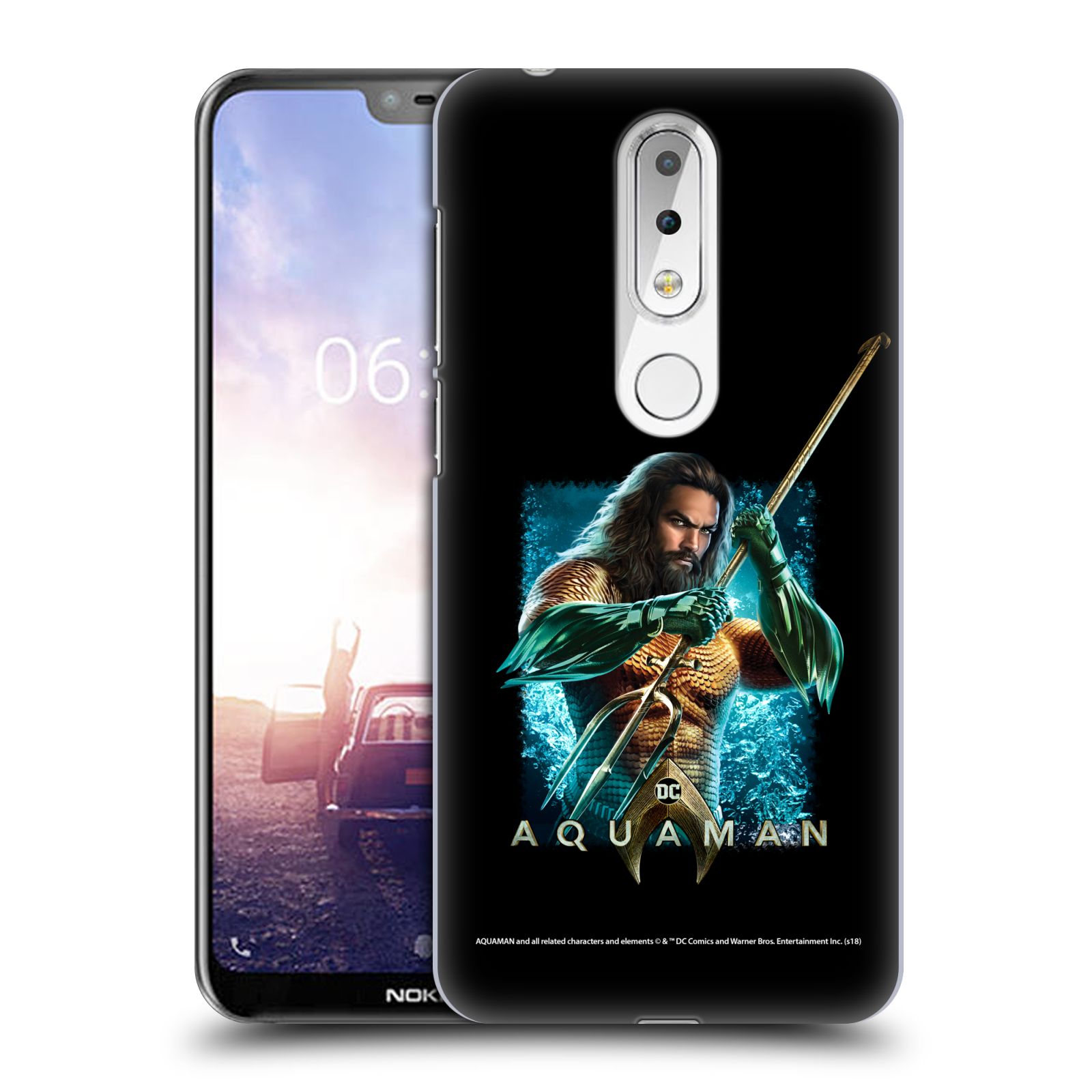 Pouzdro na mobil Nokia 6.1 PLUS - HEAD CASE - Aquaman bojová pozice
