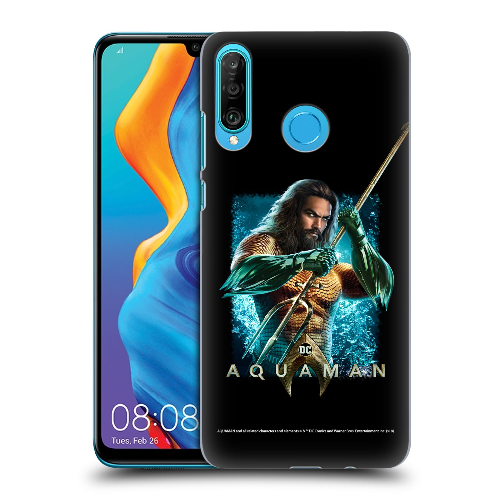 Pouzdro na mobil Huawei P30 LITE - HEAD CASE - Aquaman bojová pozice