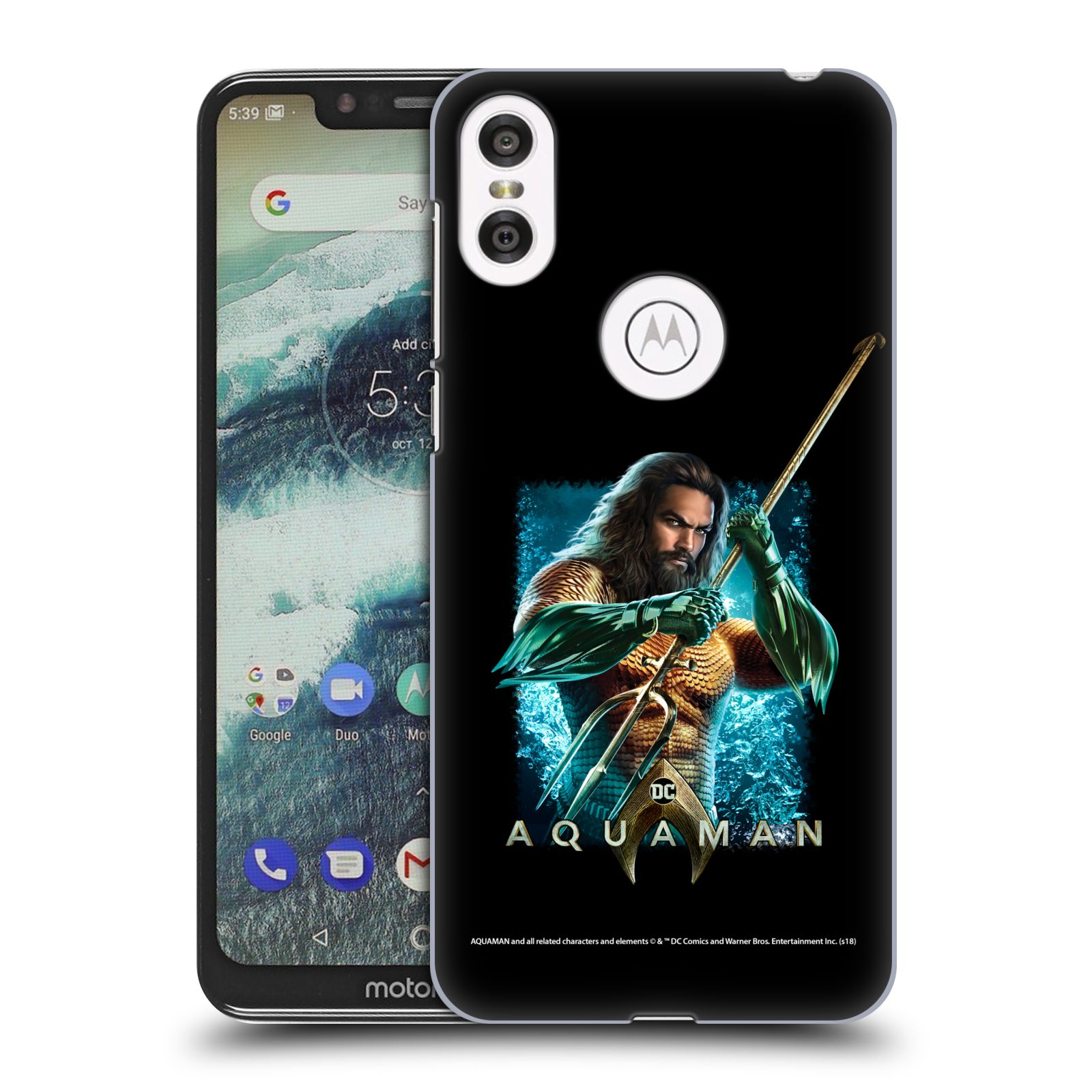 Pouzdro na mobil Motorola Moto ONE - HEAD CASE - Aquaman bojová pozice