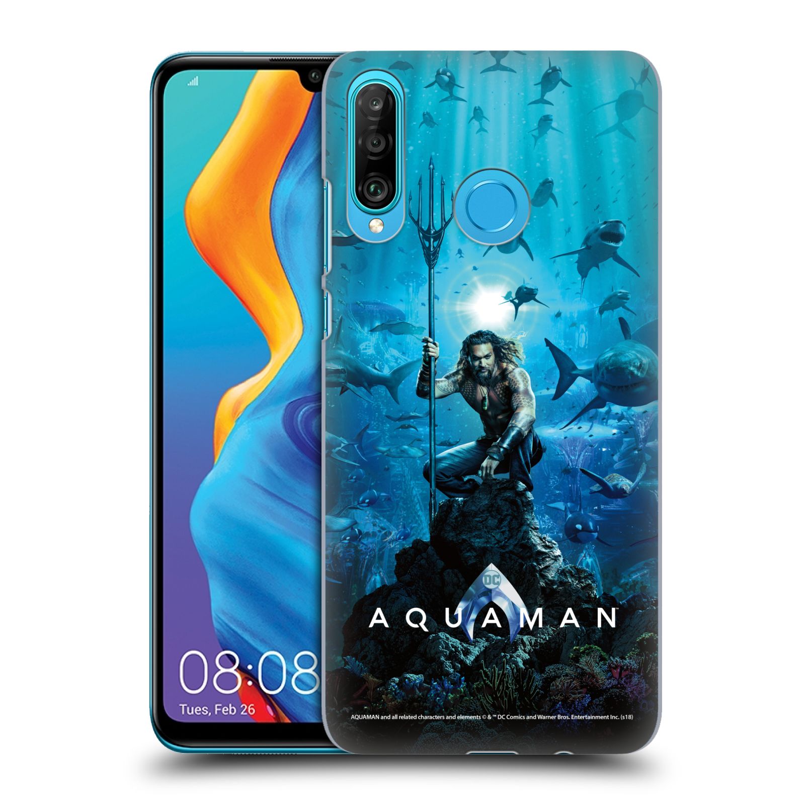 Pouzdro na mobil Huawei P30 LITE - HEAD CASE - Aquaman trojzubec