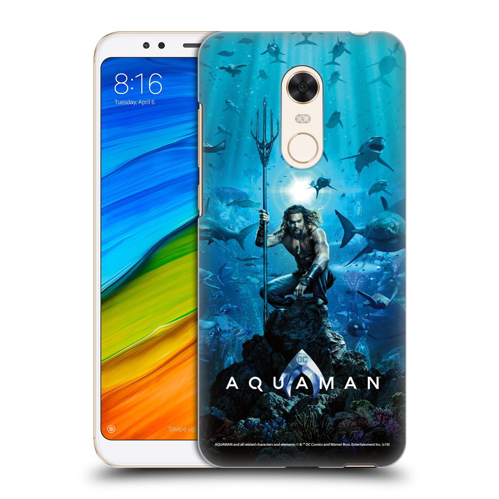 Pouzdro na mobil Xiaomi Redmi 5 PLUS (REDMI 5+) - HEAD CASE - Aquaman trojzubec