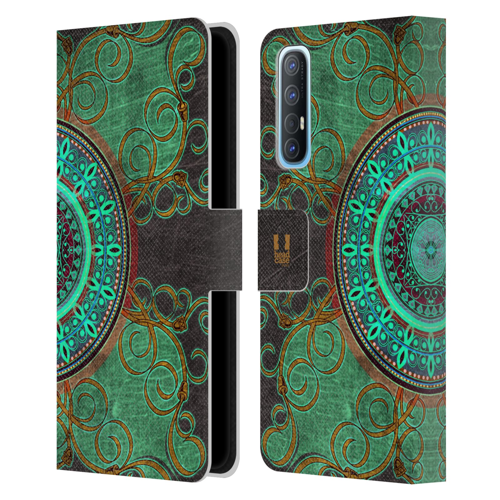 Pouzdro pro mobil Oppo Find X2 NEO - HEAD CASE - Zelená Mandala