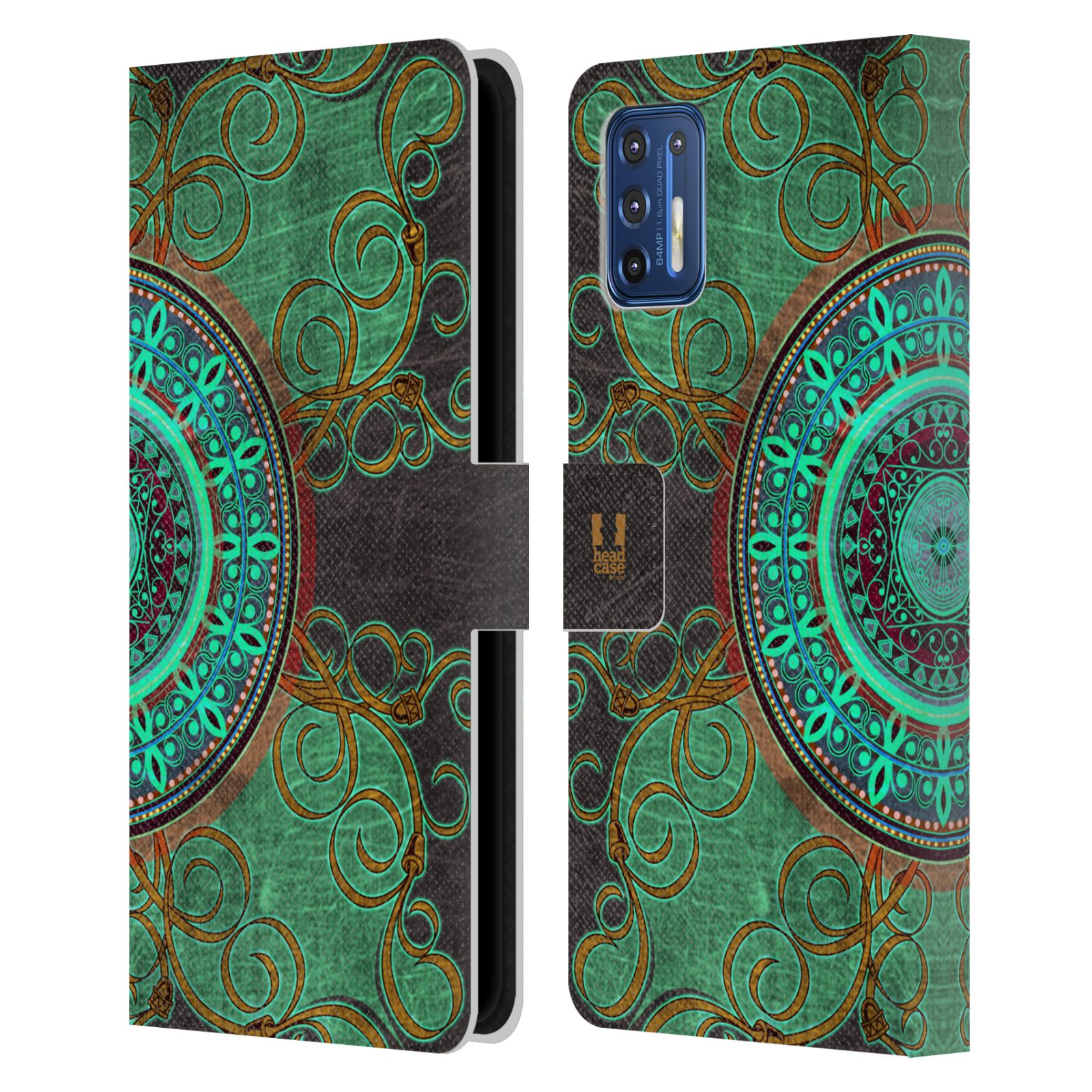 Pouzdro pro mobil Motorola Moto G9 PLUS - HEAD CASE - Zelená Mandala