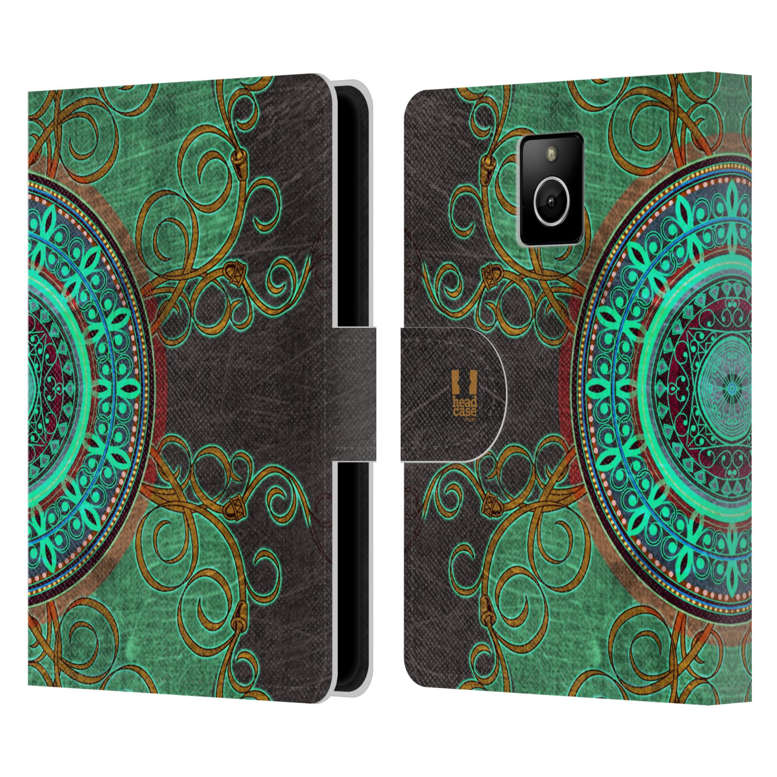 HEAD CASE Flipové pouzdro pro mobil BLACKBERRY PASSPORT ARABESKA mandala zelená