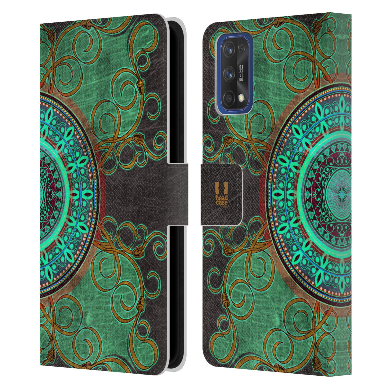 Pouzdro pro mobil Realme 7 PRO - HEAD CASE - Zelená Mandala